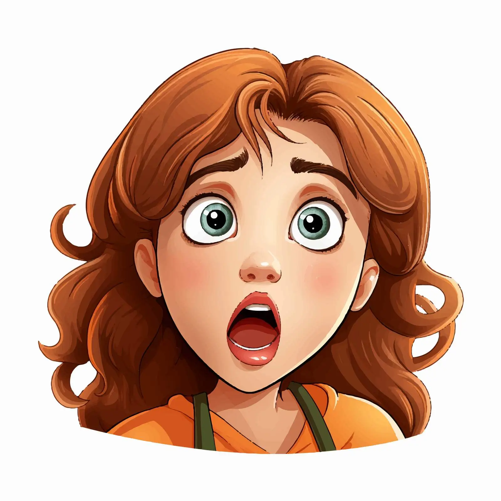 Surprised Girl Cartoon Illustration Vector Art — free download from Dotvec