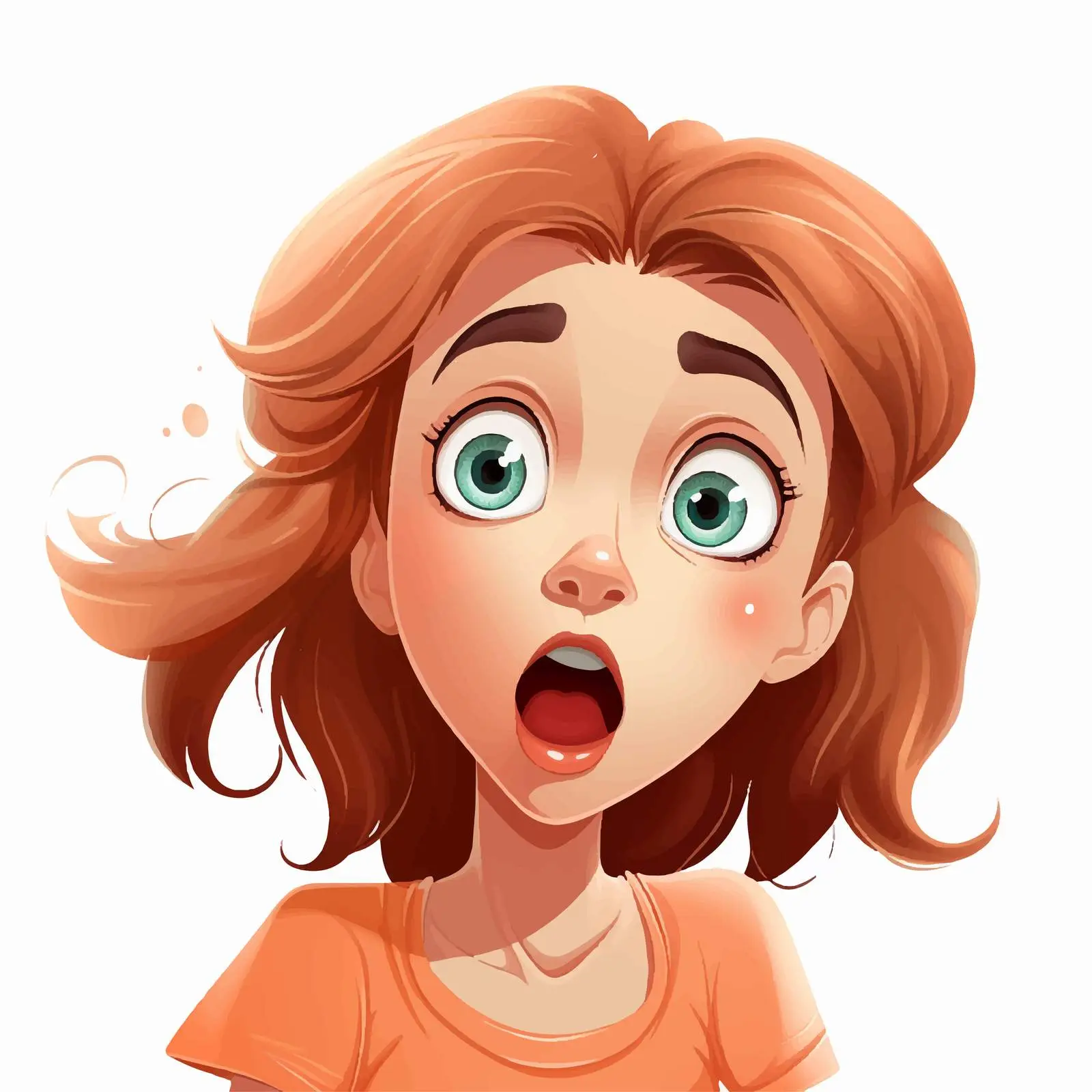 Surprised Girl Cartoon Vector Illustration — free download from Dotvec