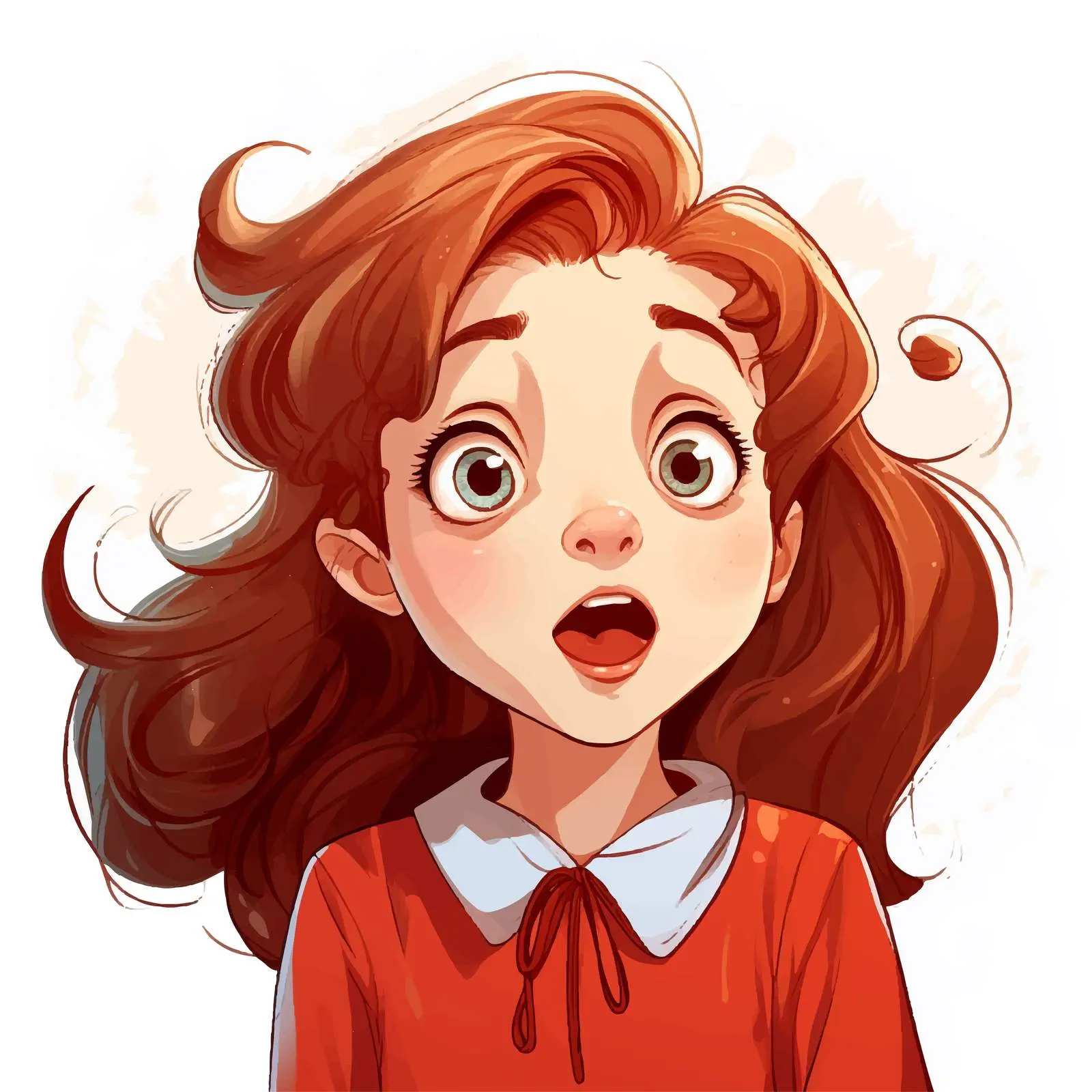 Surprised Girl Cartoon Vector Illustration — free download from Dotvec