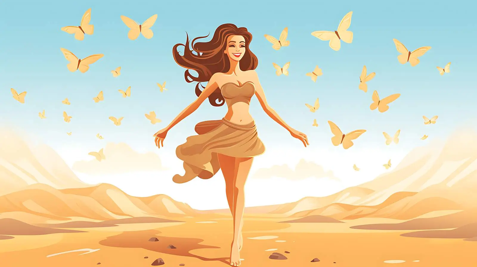 Harmonious Beach Dance with Butterflies — free download from Dotvec