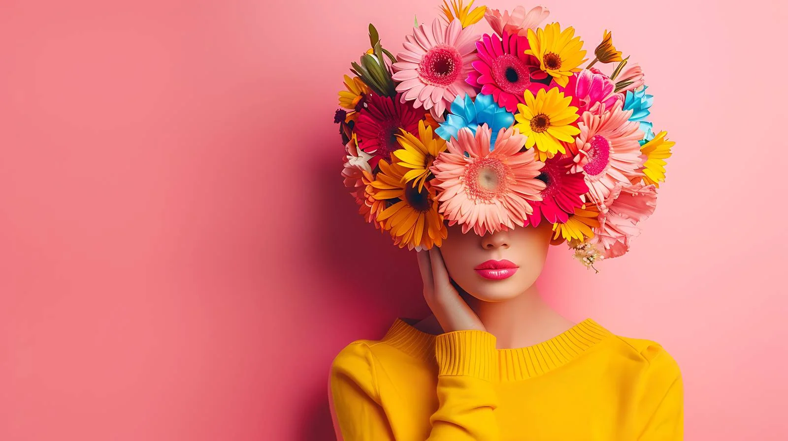 Adorable Doll with Colorful Flowers Display — free download from Dotvec
