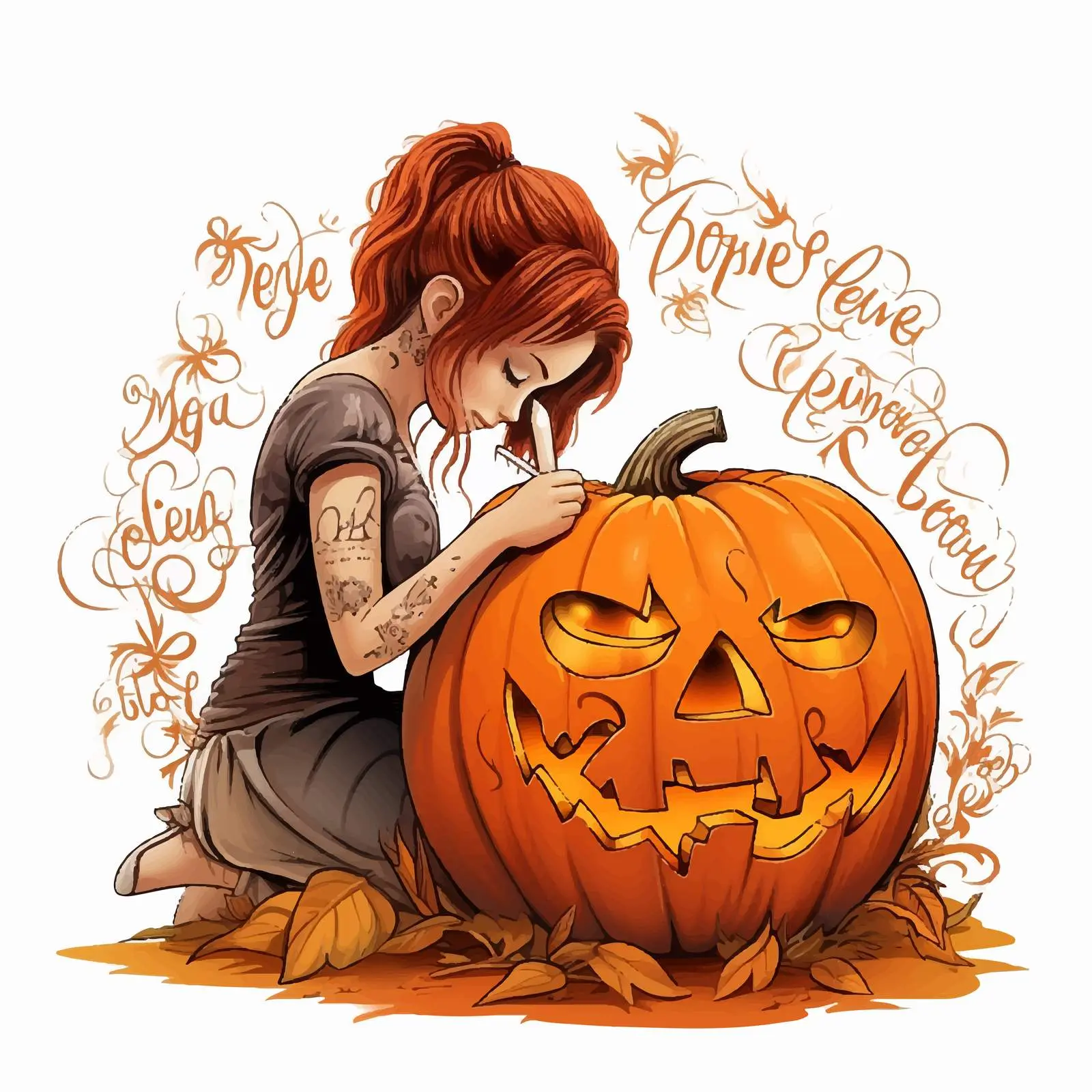 Creative Pumpkin Tattoo Design by Artist — free download from Dotvec