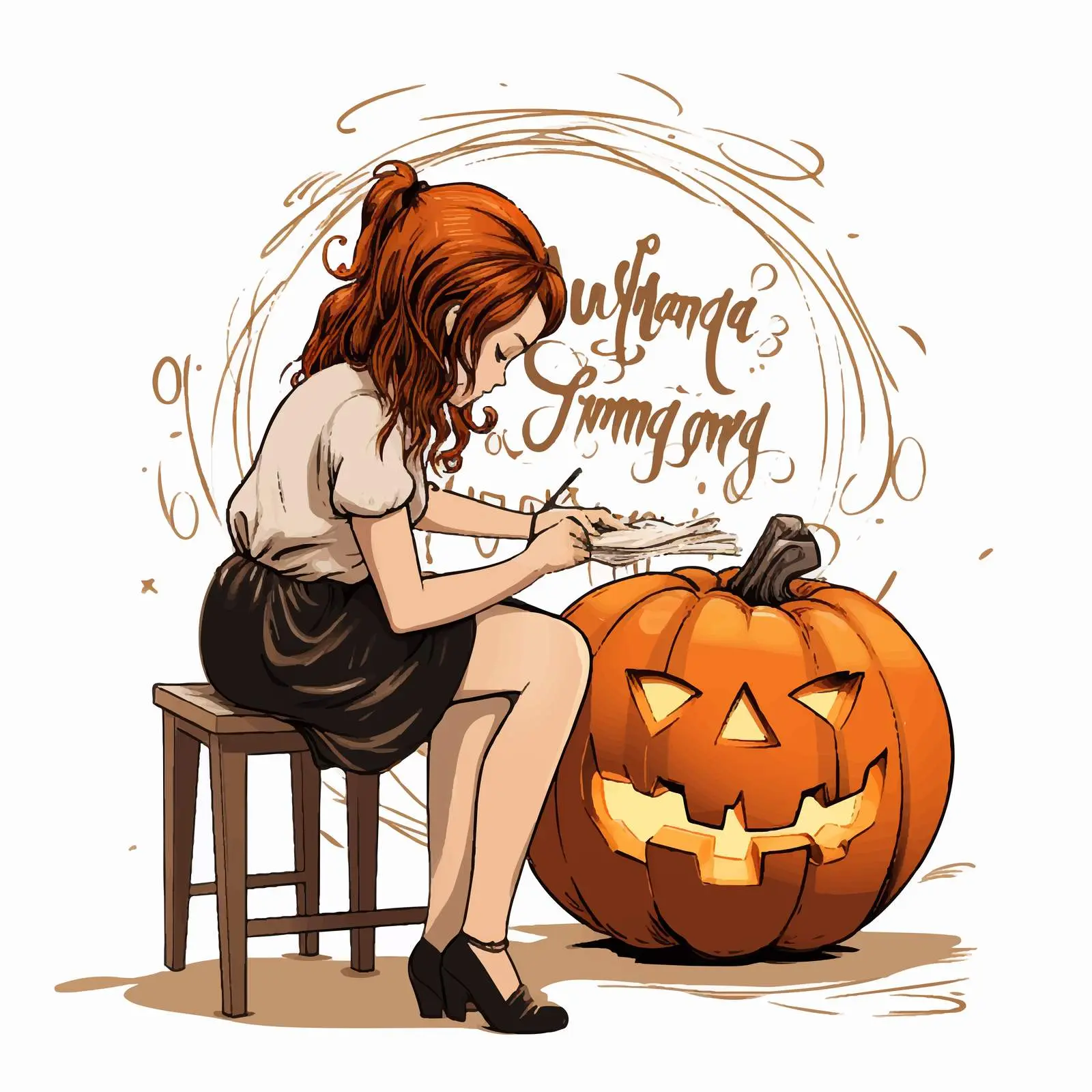 Halloween Pumpkin Tattoo Design Image — free download from Dotvec