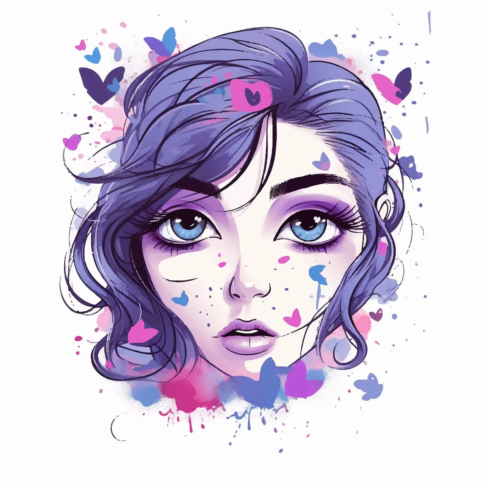 Festive Eye Makeup in Purple and Blue — free download from Dotvec