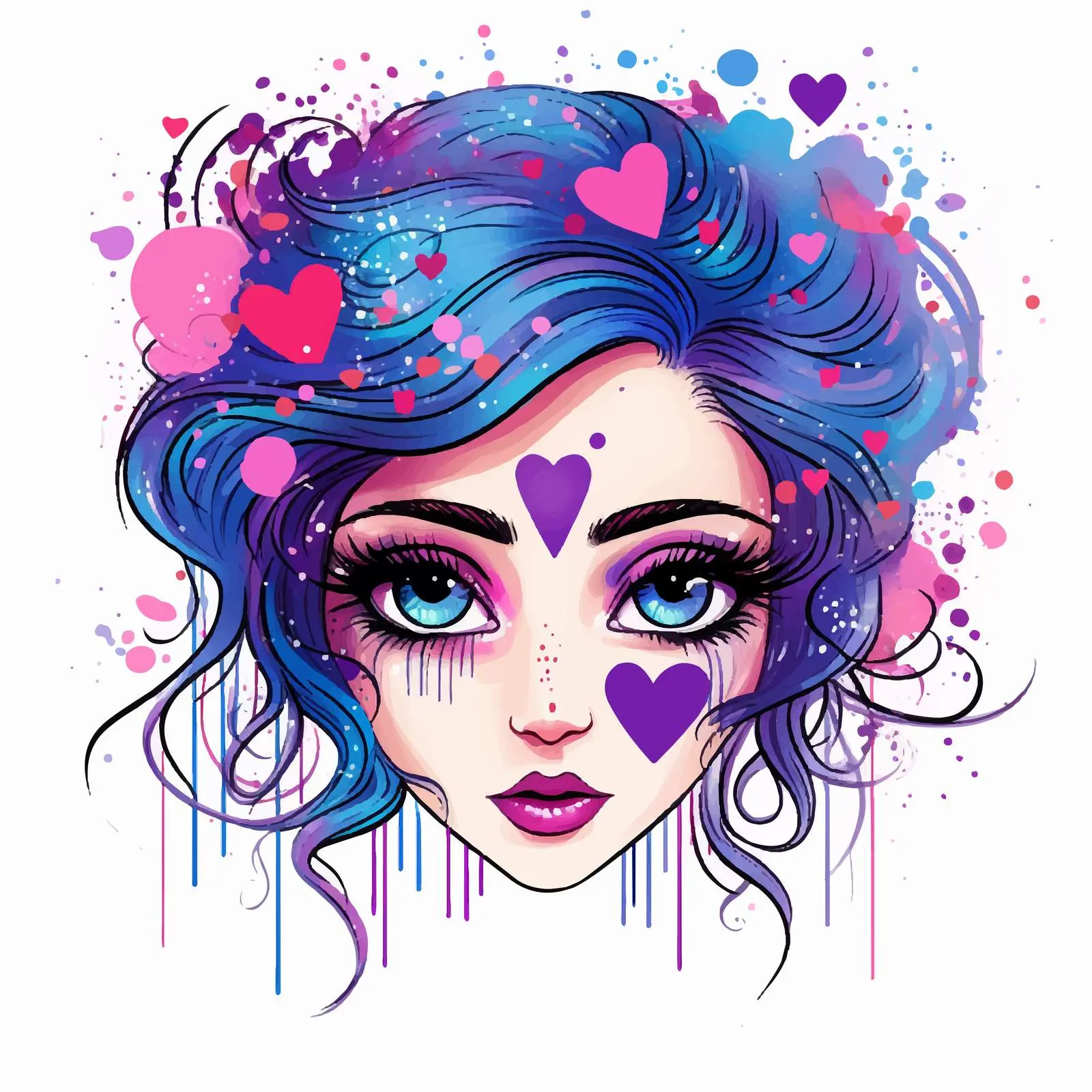 Festive Eye Makeup in Purple and Blue — free download from Dotvec