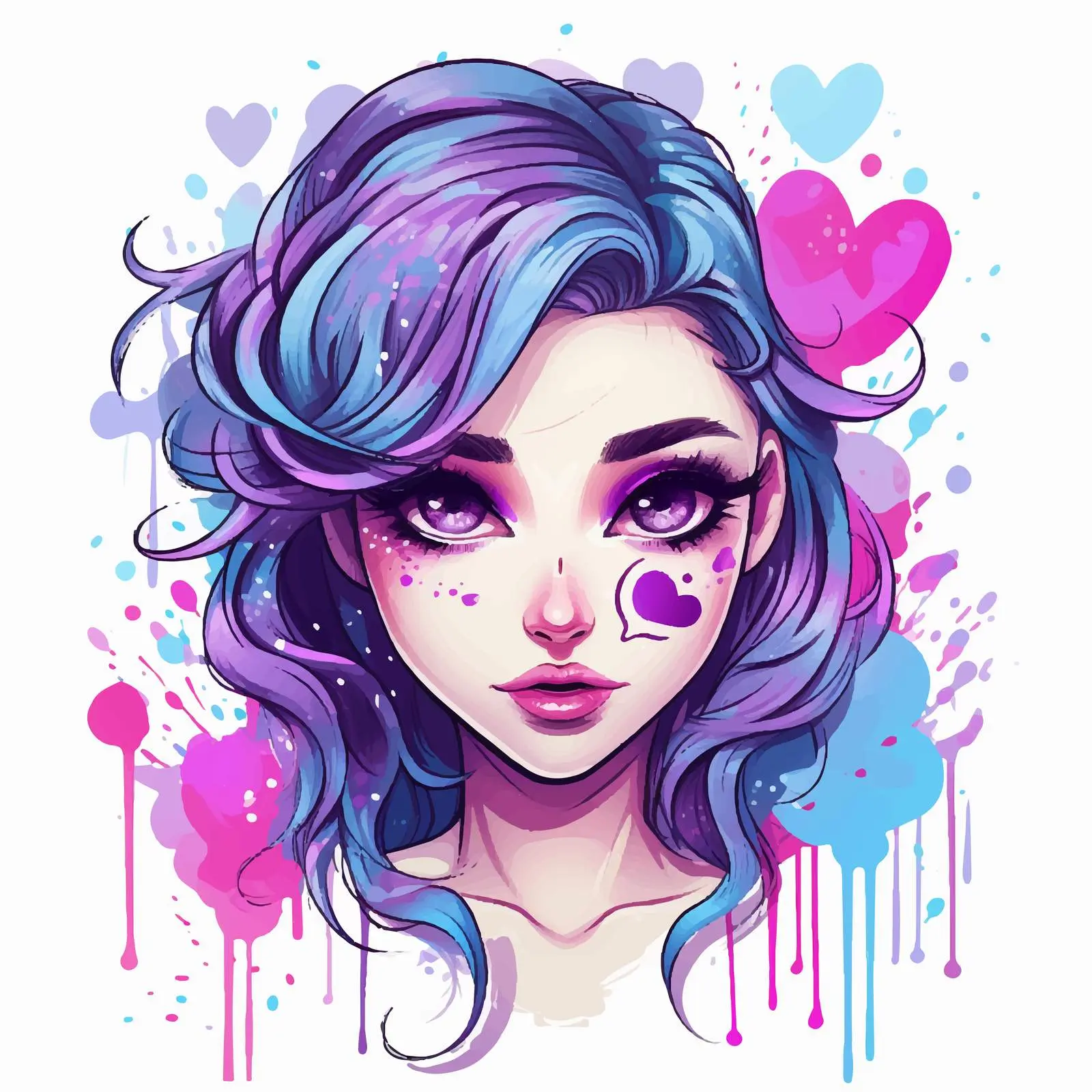Festive Purple and Blue Eye Makeup Vector — free download from Dotvec