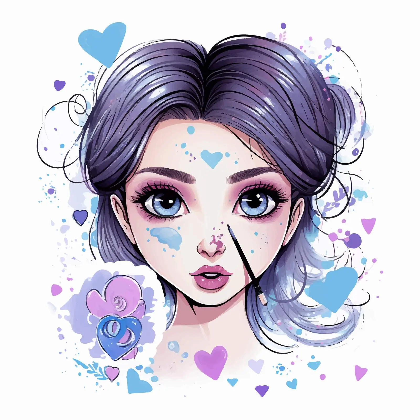 Festive Purple and Blue Eye Makeup Vector — free download from Dotvec