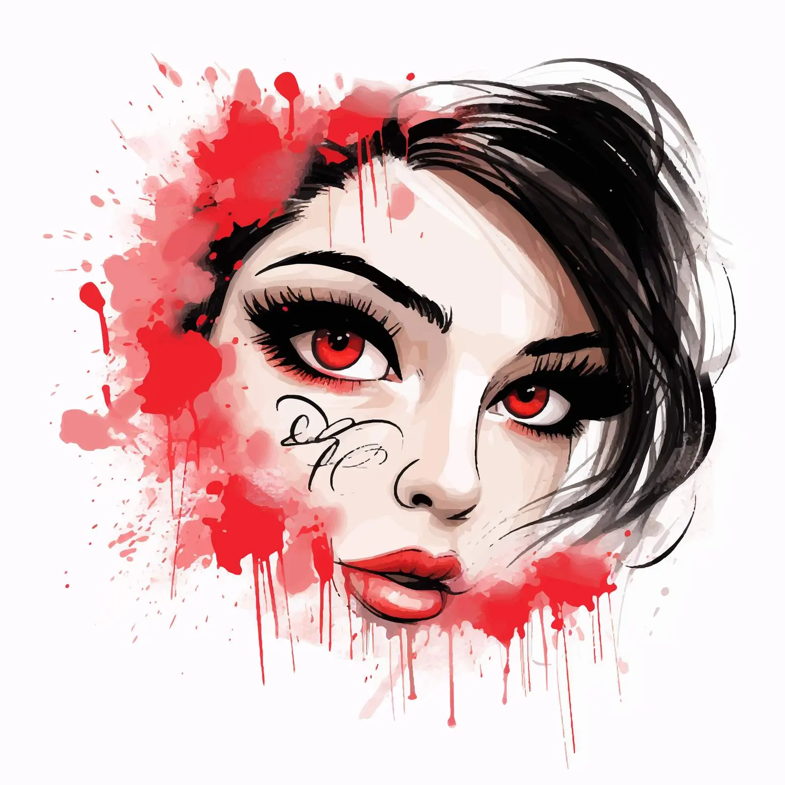 Stylish Makeup with Long Eyelashes Vector — free download from Dotvec