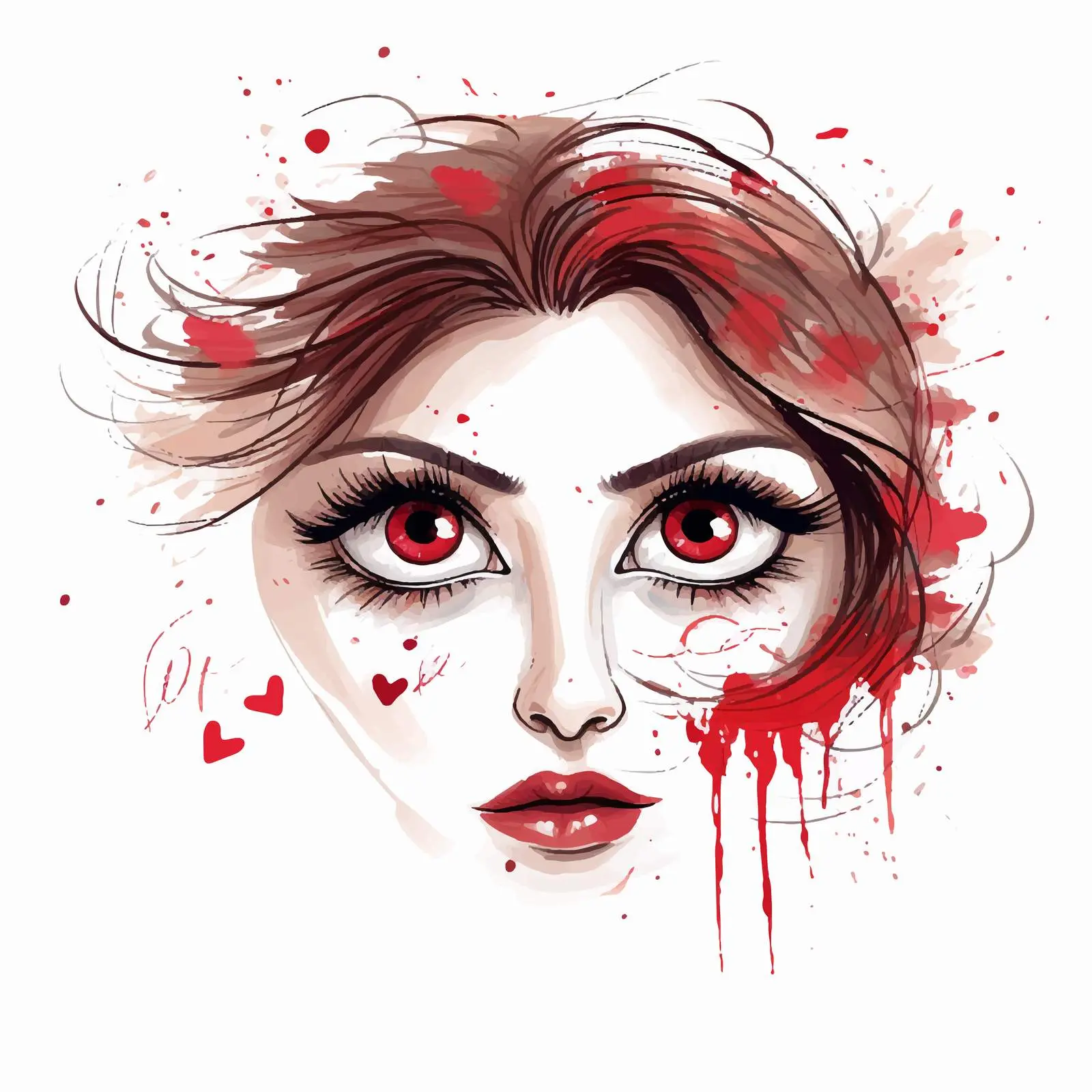 Stylish Makeup with Long Eyelashes Vector – free long eyelashes image from Dotvec