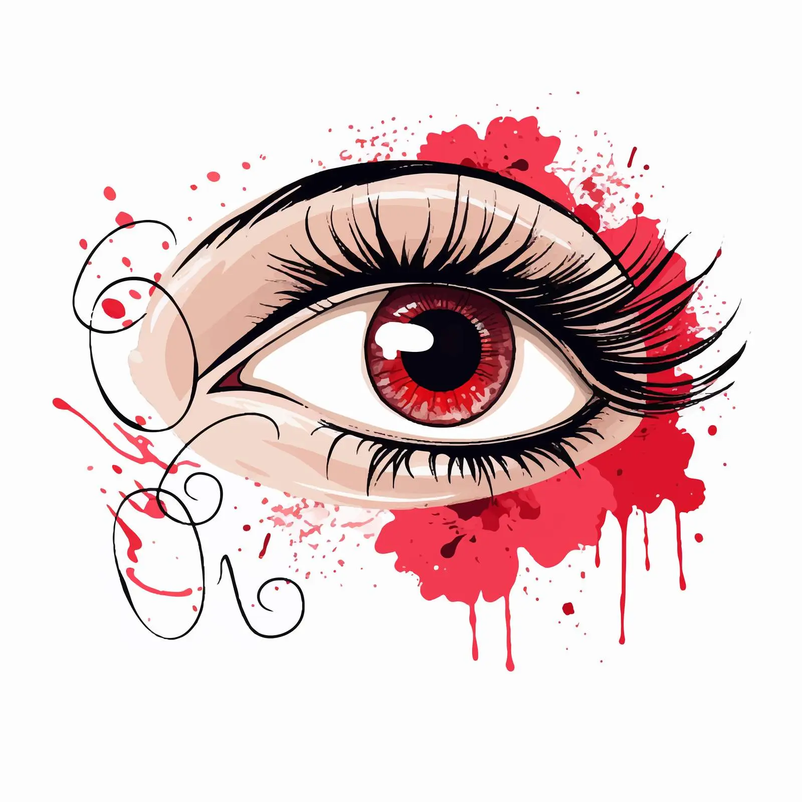 Stylish Girl with Eye Makeup and Long Eyelashes — free download from Dotvec
