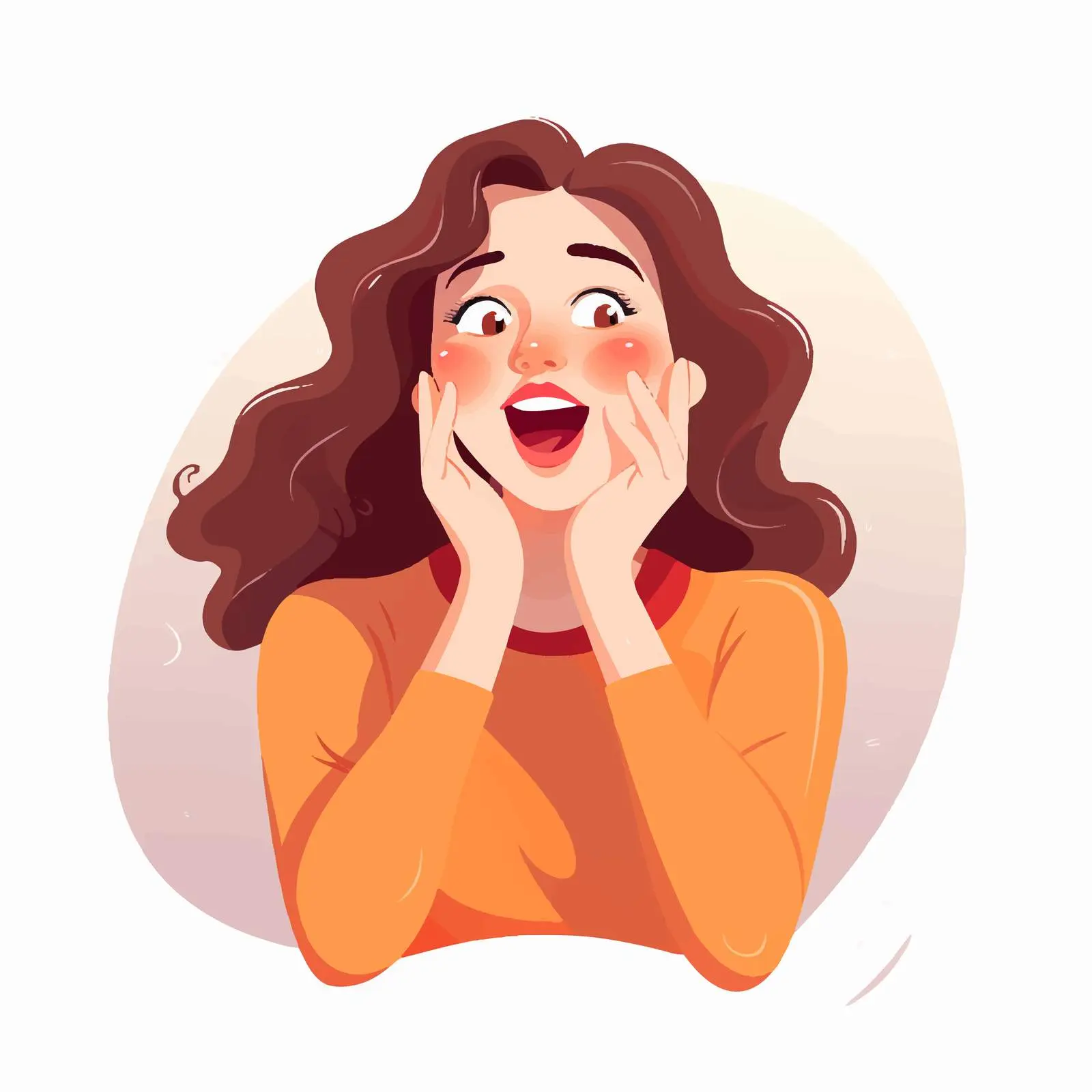 Happy Young Woman in Funny Pose — free download from Dotvec