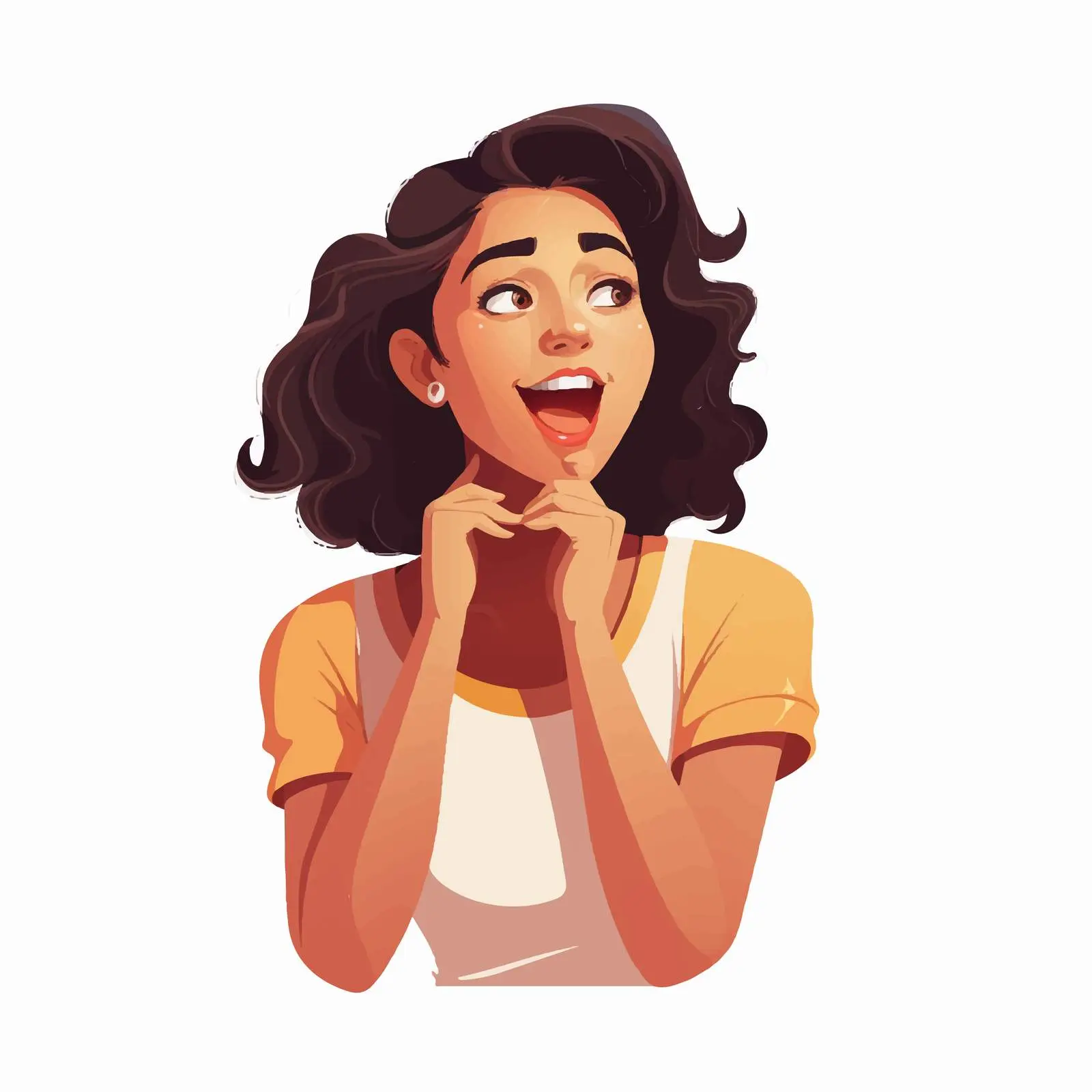 Happy Young Woman Grimacing in Funny Pose — free download from Dotvec
