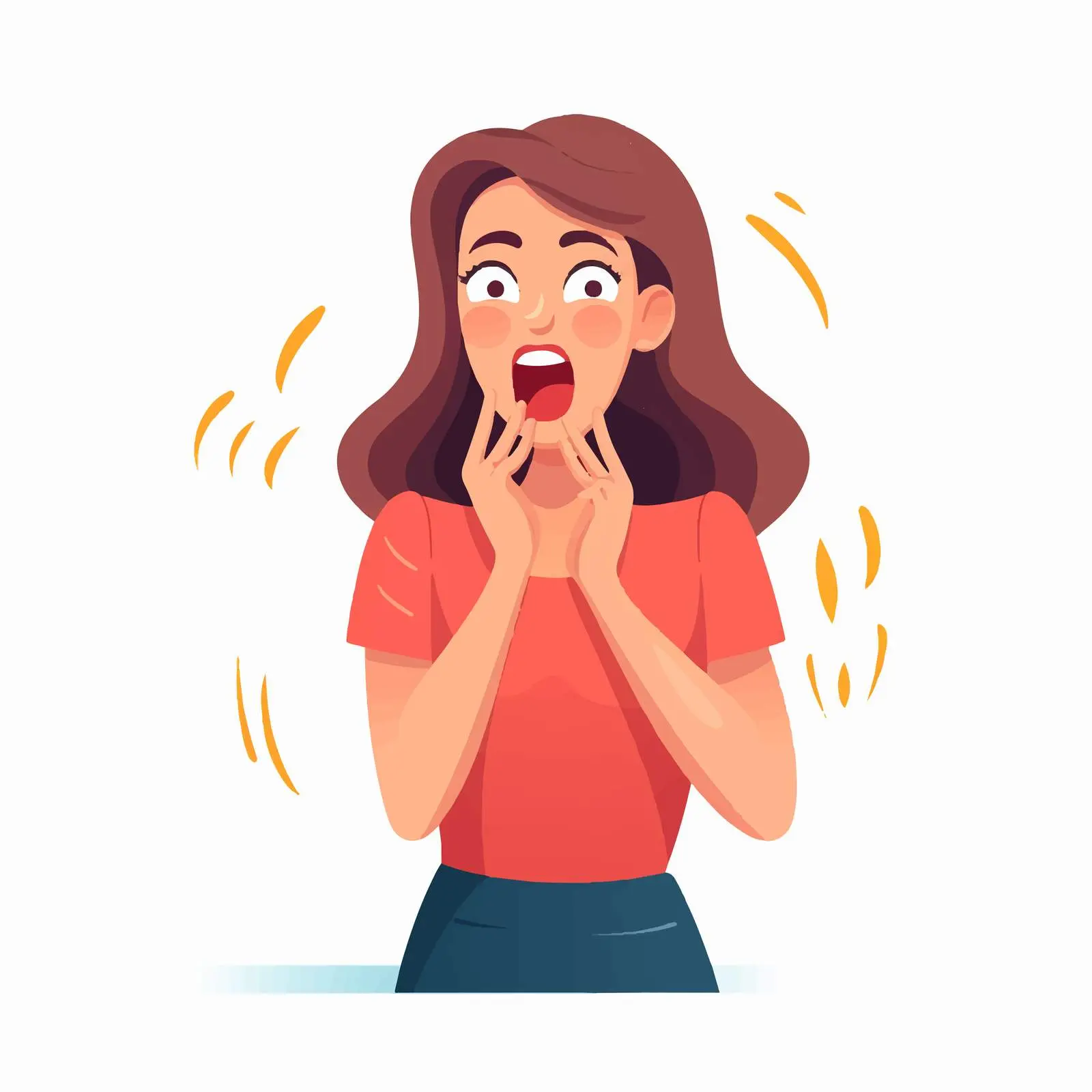 Funny Grimacing Pose of Young Woman — free download from Dotvec