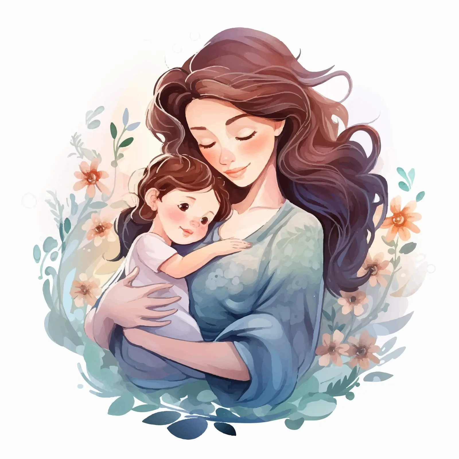 Mother Holding Baby Vector Illustration — free download from Dotvec