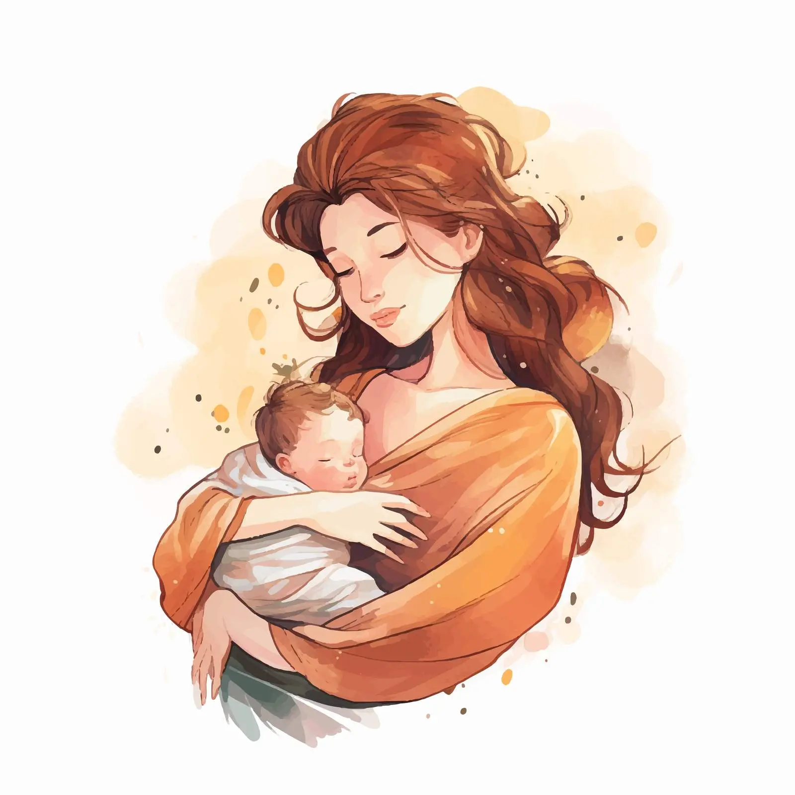 Mother Holding Baby Vector Illustration — free download from Dotvec