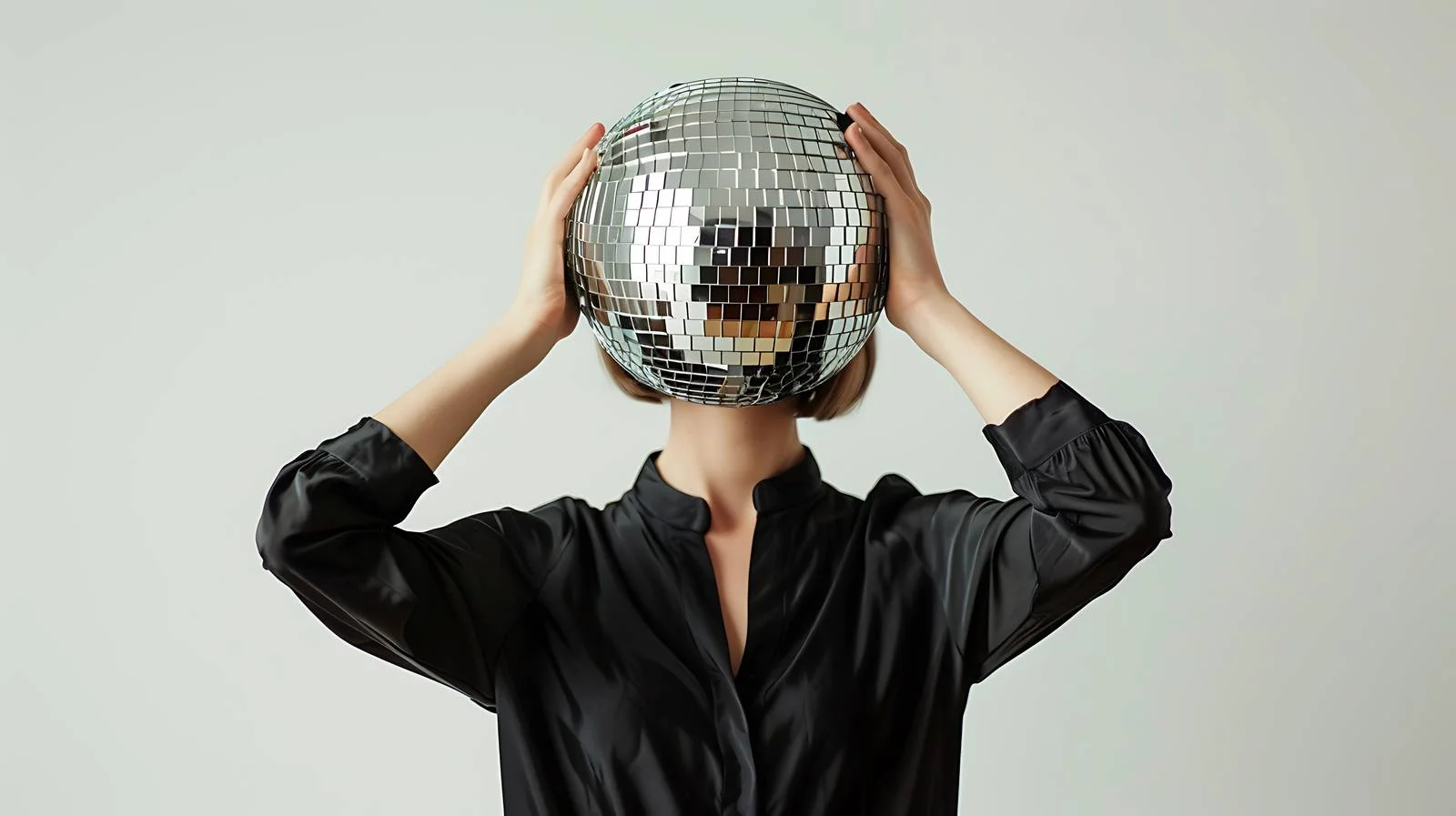 Chic Disco Ball Fashion Portrait — free download from Dotvec