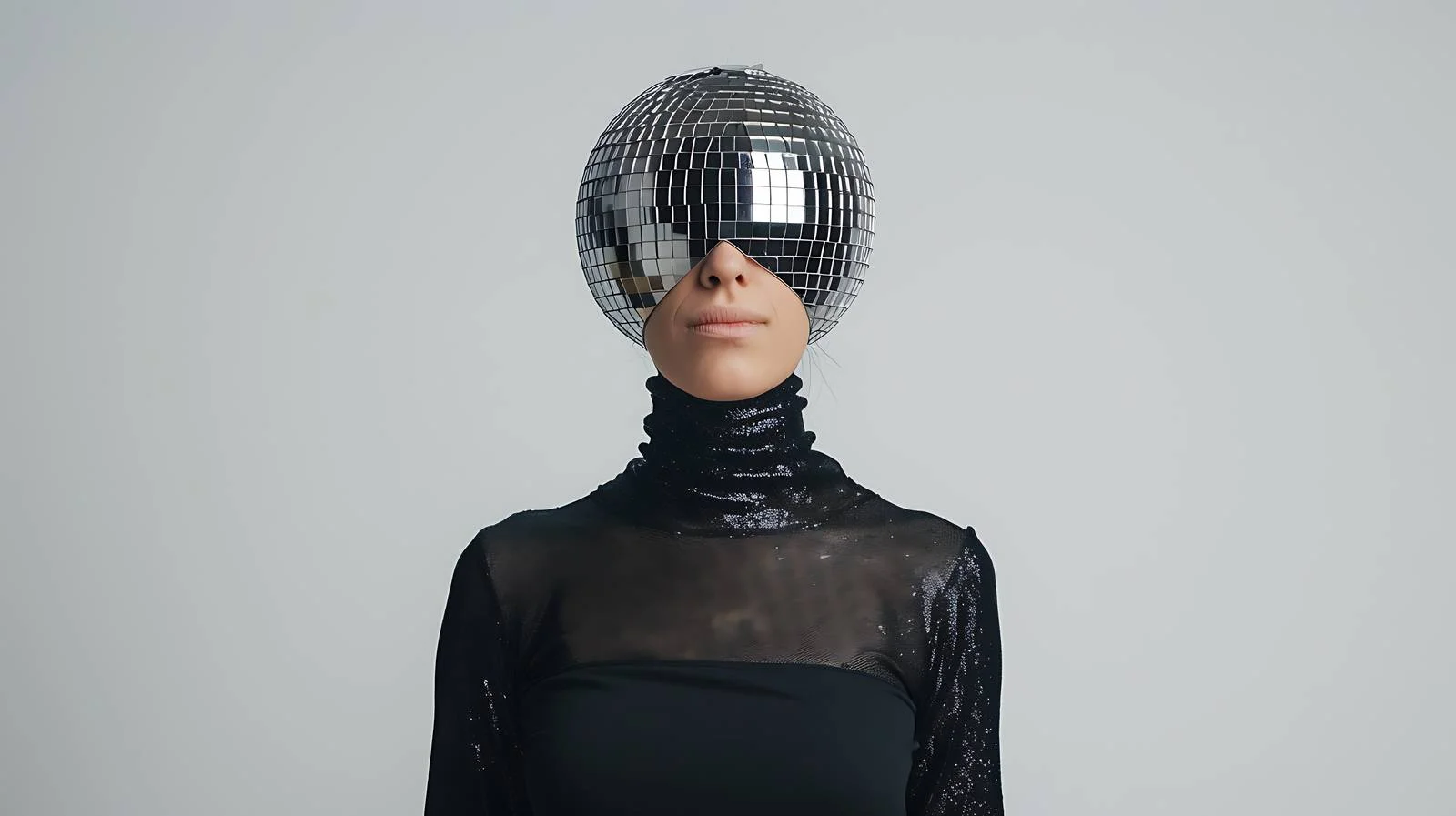 Stylish Girl with Disco Ball Head — free download from Dotvec