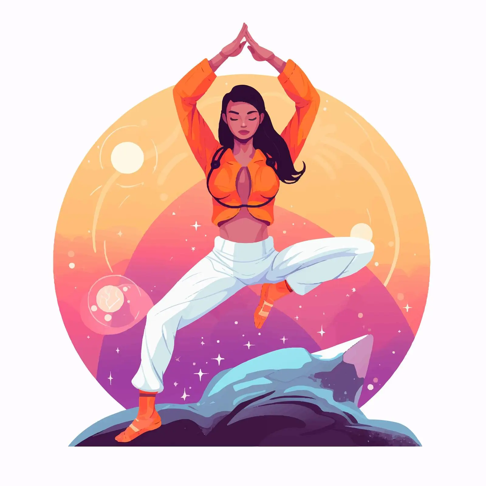 Woman Exercising in Dynamic Twist Pose – free empowered image from Dotvec