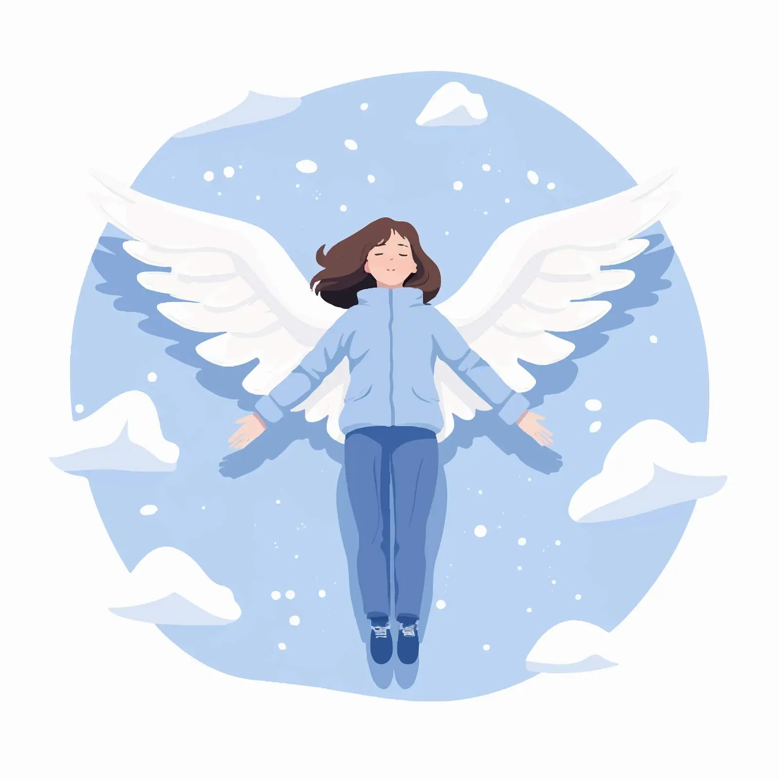 Woman Lying in Snow Making Angel — free download from Dotvec