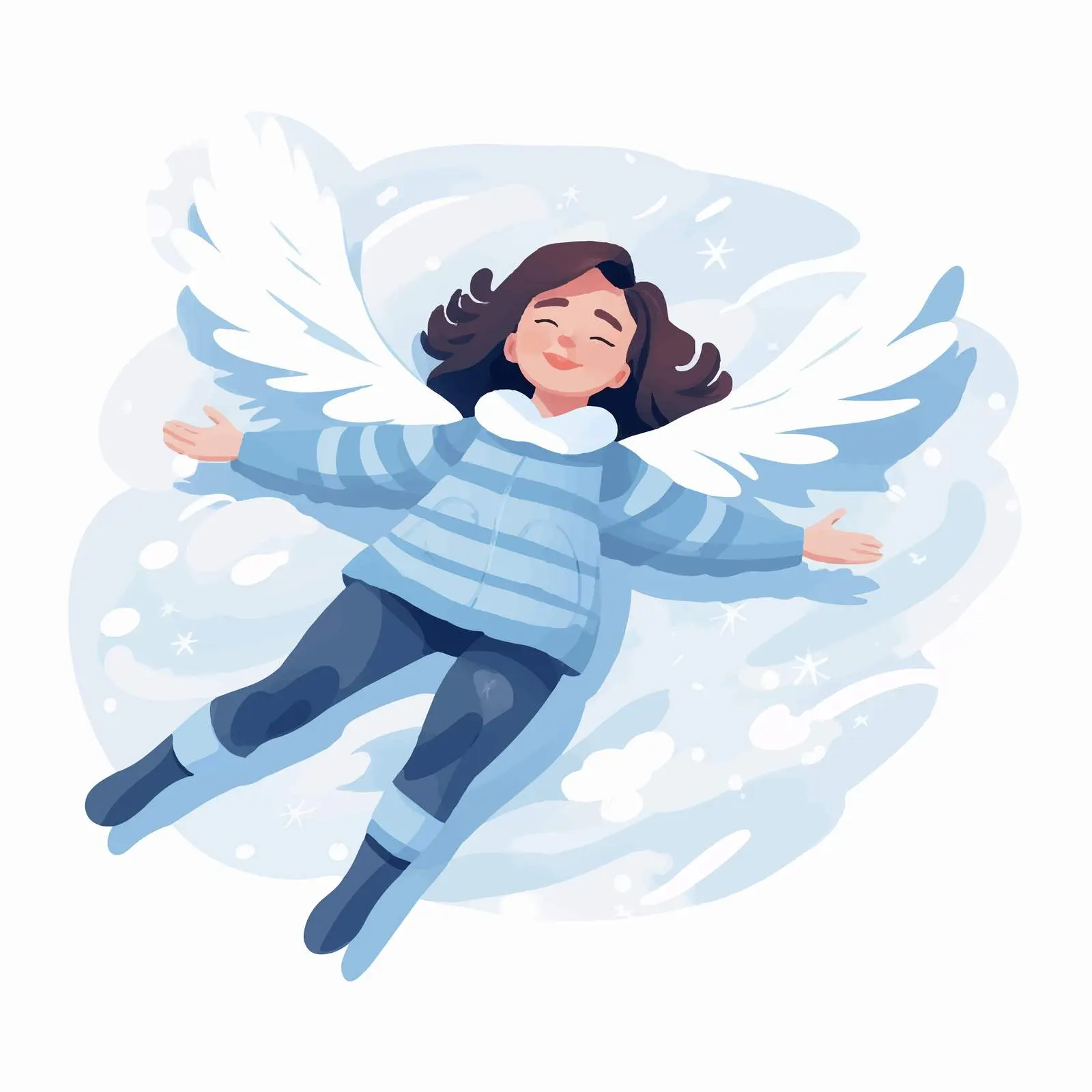 Woman Making Snow Angel From Above — free download from Dotvec