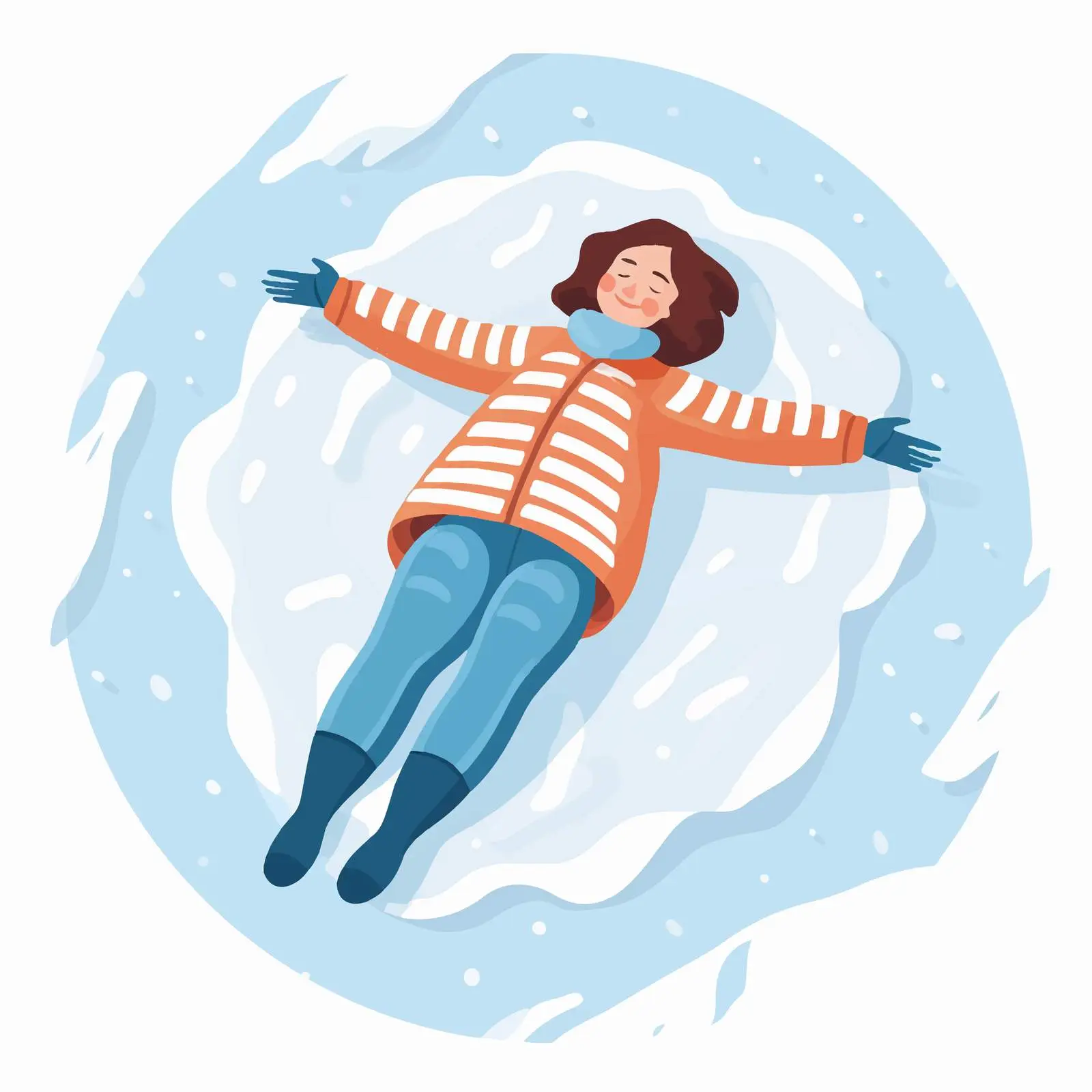 Woman Creating Snow Angel from Above — free download from Dotvec