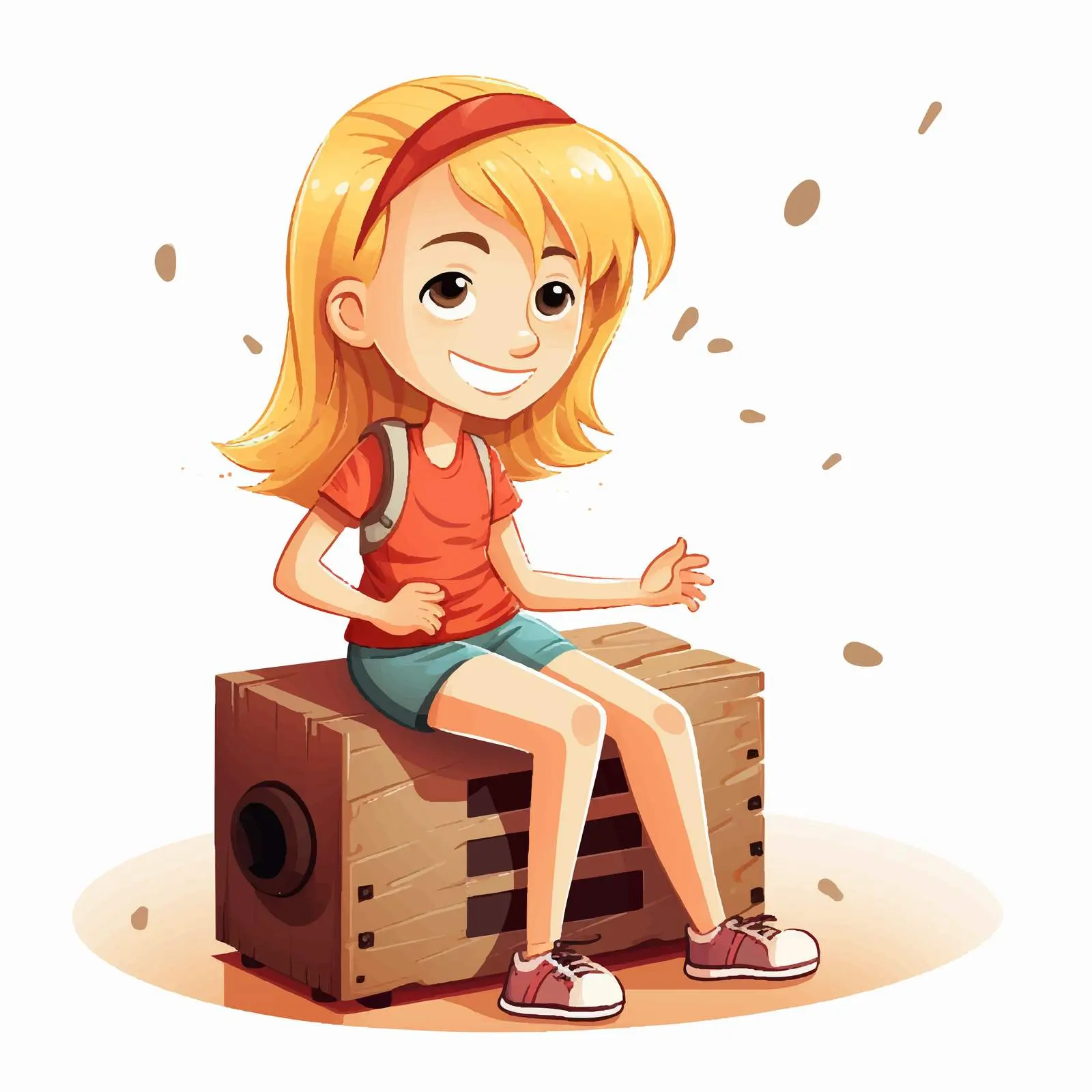 Girl Playing Cajon Drum Vector Illustration — free download from Dotvec
