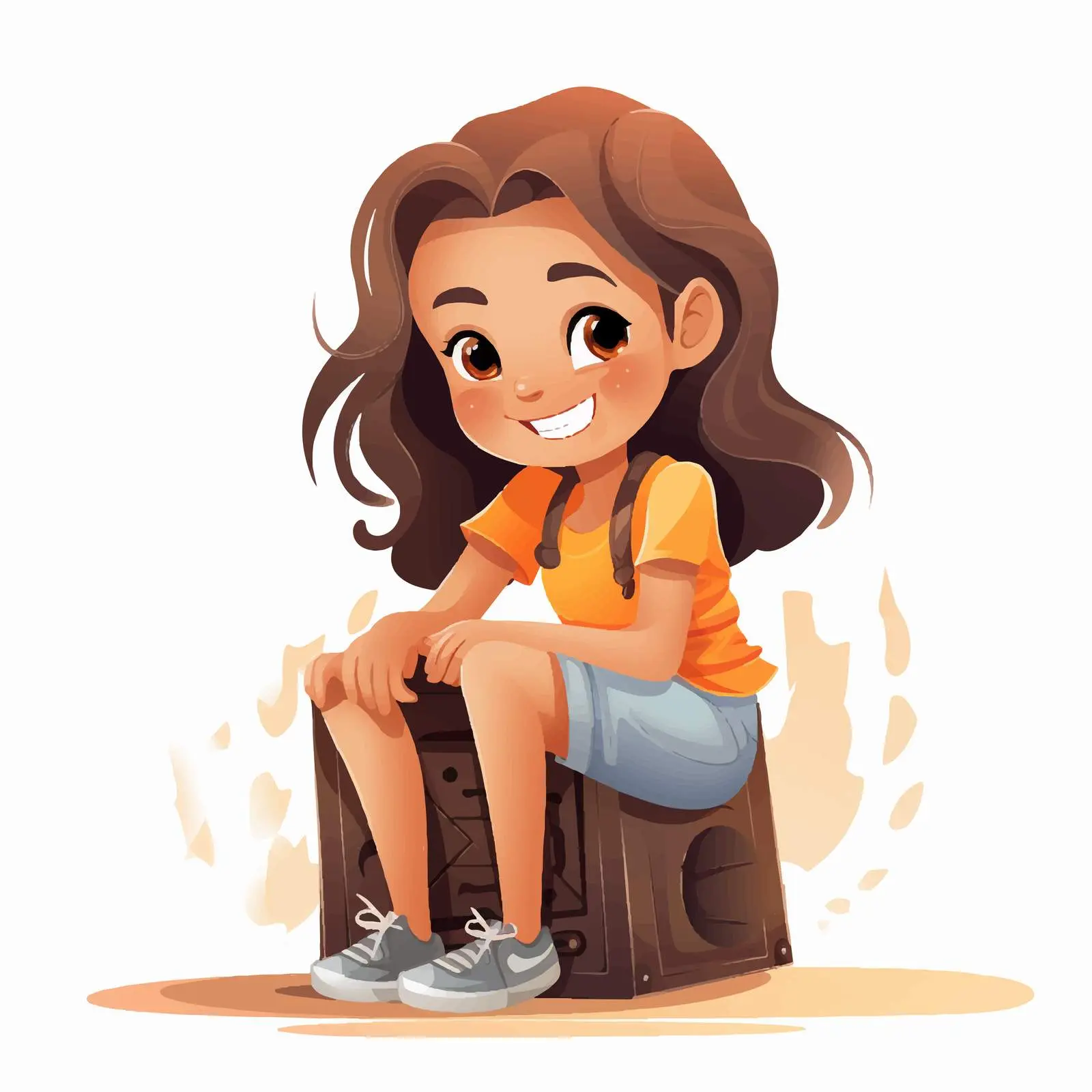 Girl Playing Cajon Drum Vector Illustration — free download from Dotvec