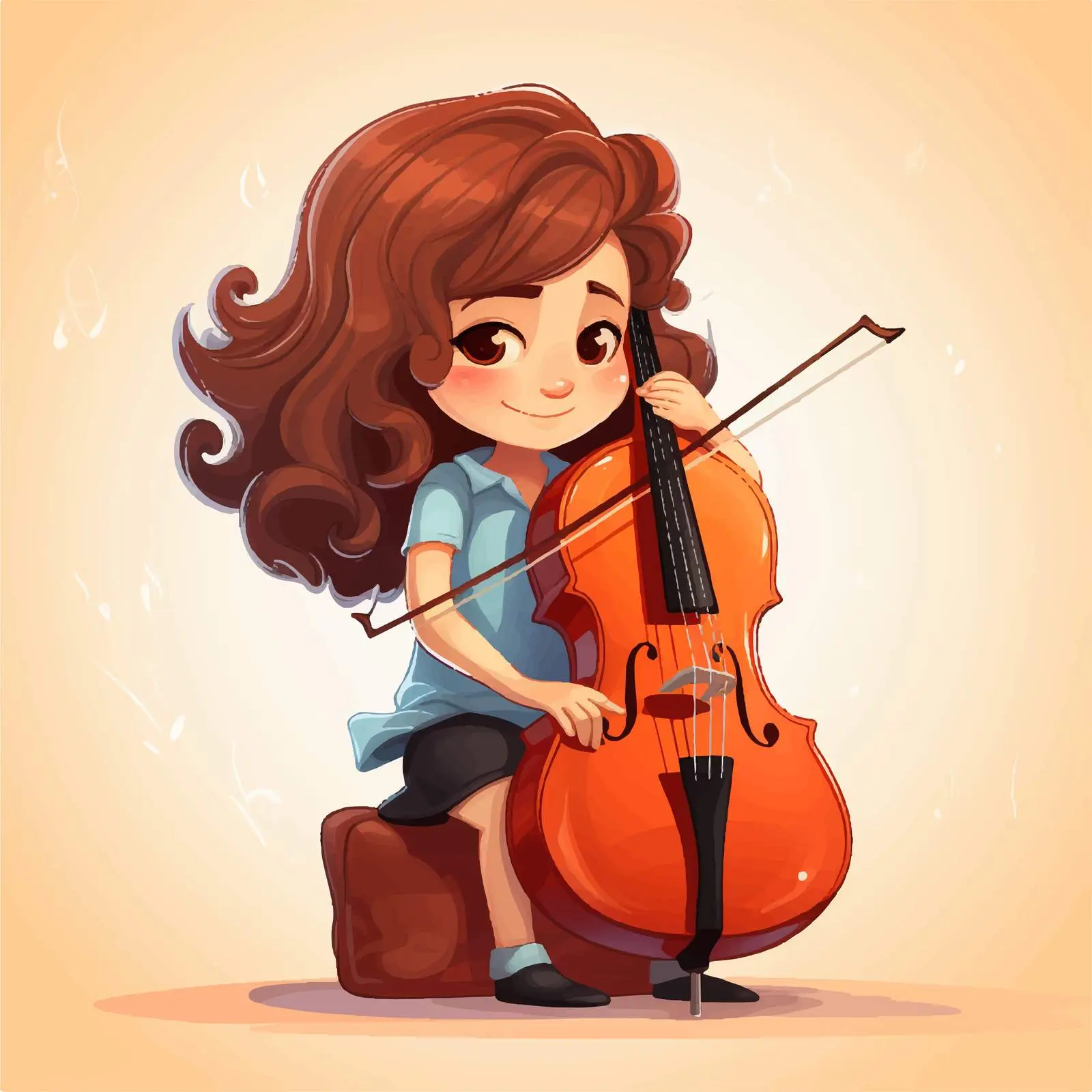 Girl Playing Cello Vector Illustration — free download from Dotvec