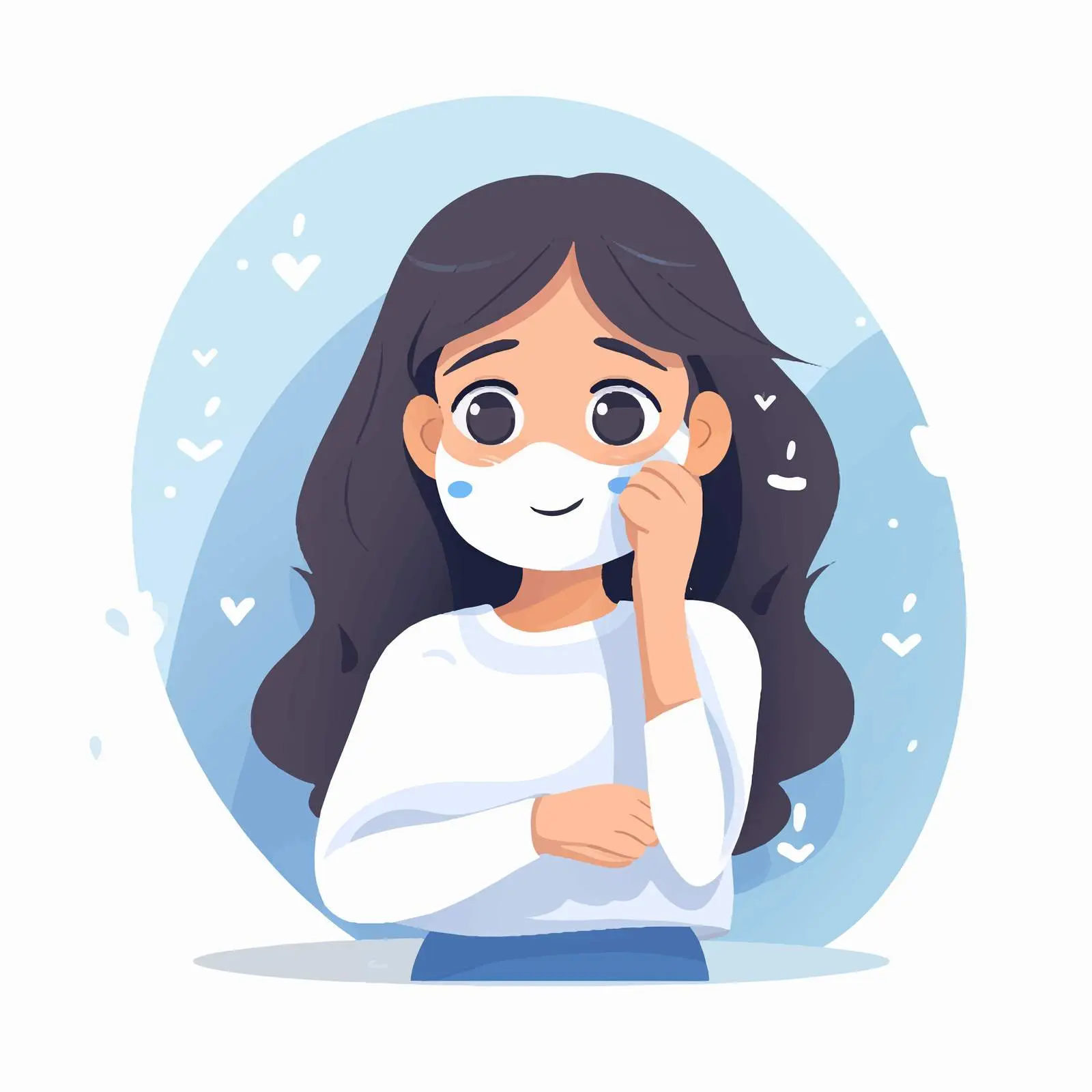 Woman Wearing Face Mask and Fake Smile – free social interactions image from Dotvec