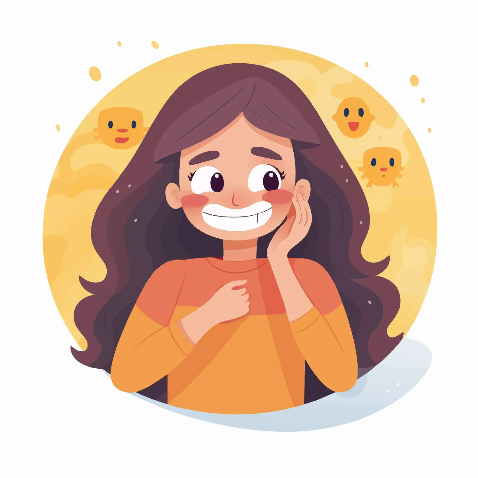 Girl Wearing Face Mask with Artificial Smile — free download from Dotvec