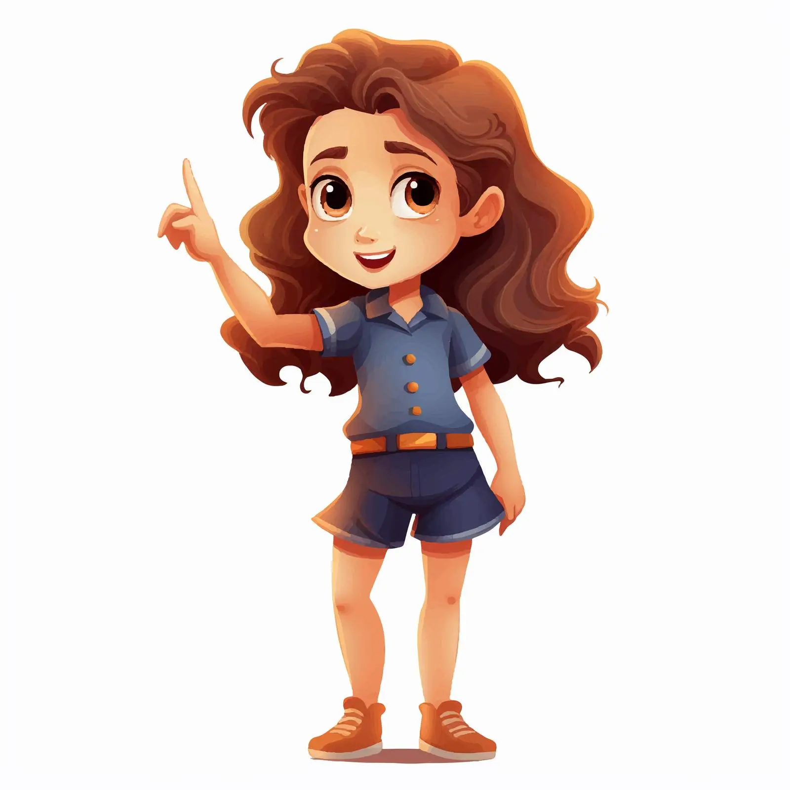 Smiling Girl Cartoon Vector Illustration — free download from Dotvec