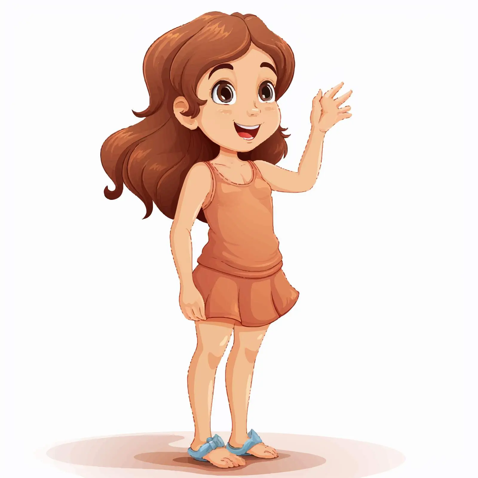 Cartoon Girl Smiling with Tooth Illustration — free download from Dotvec