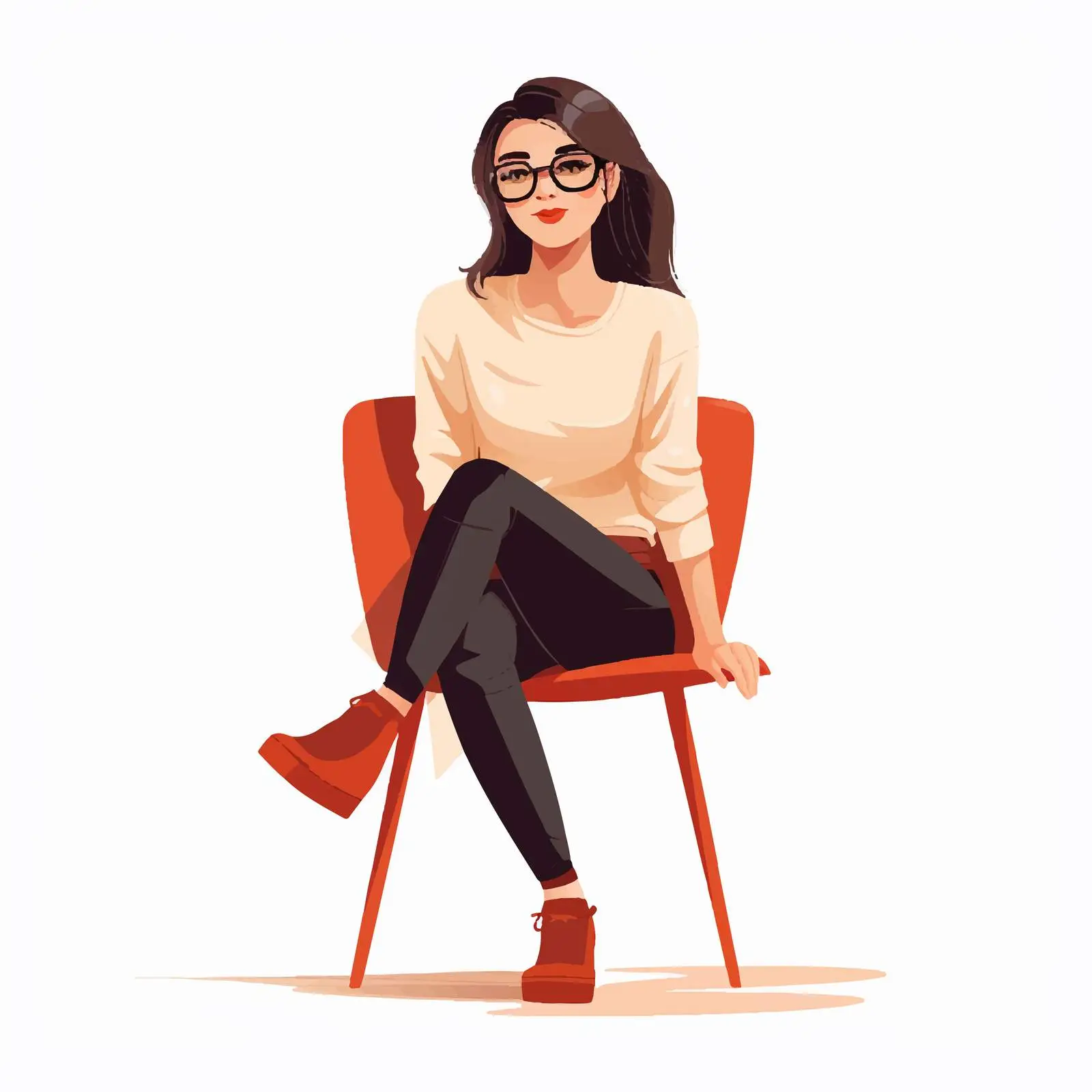 Young Woman Sitting on Chair by the Sea — free download from Dotvec