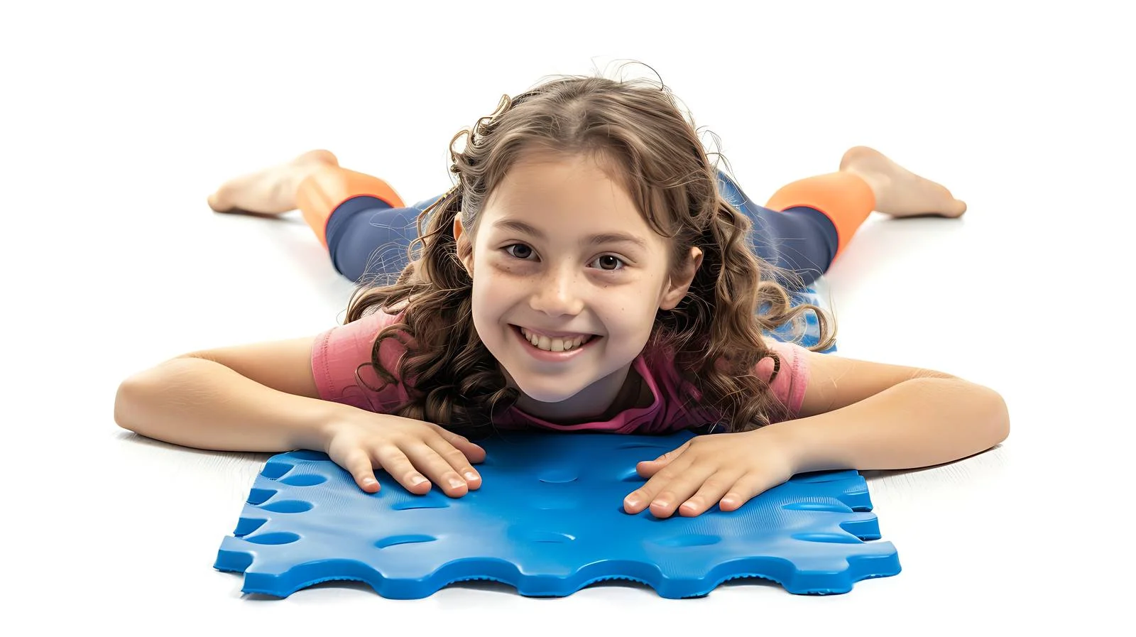 Cheerful Girl on Gymnastic Mat — free download from Dotvec