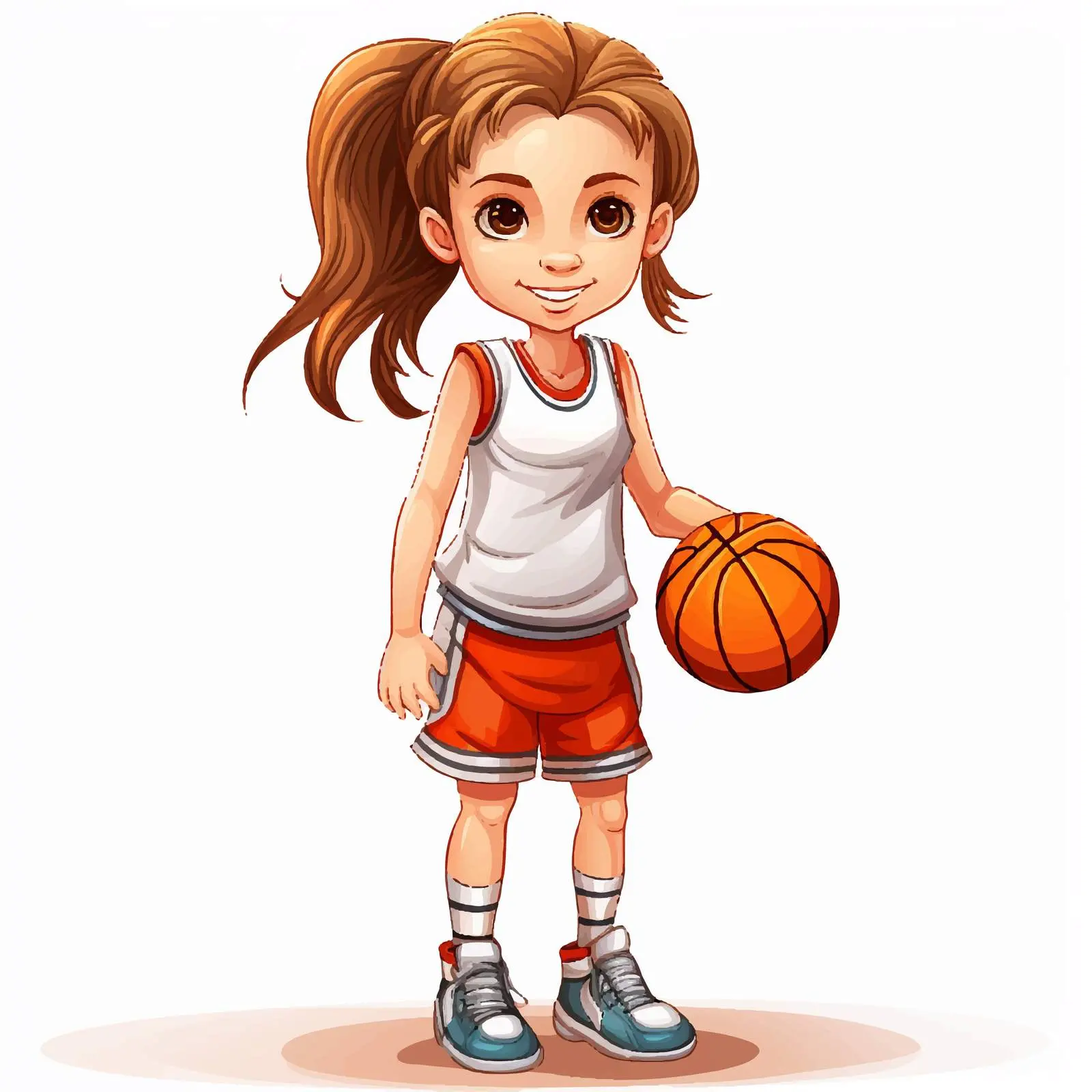 Girl in Basketball Outfit Vector Illustration — free download from Dotvec