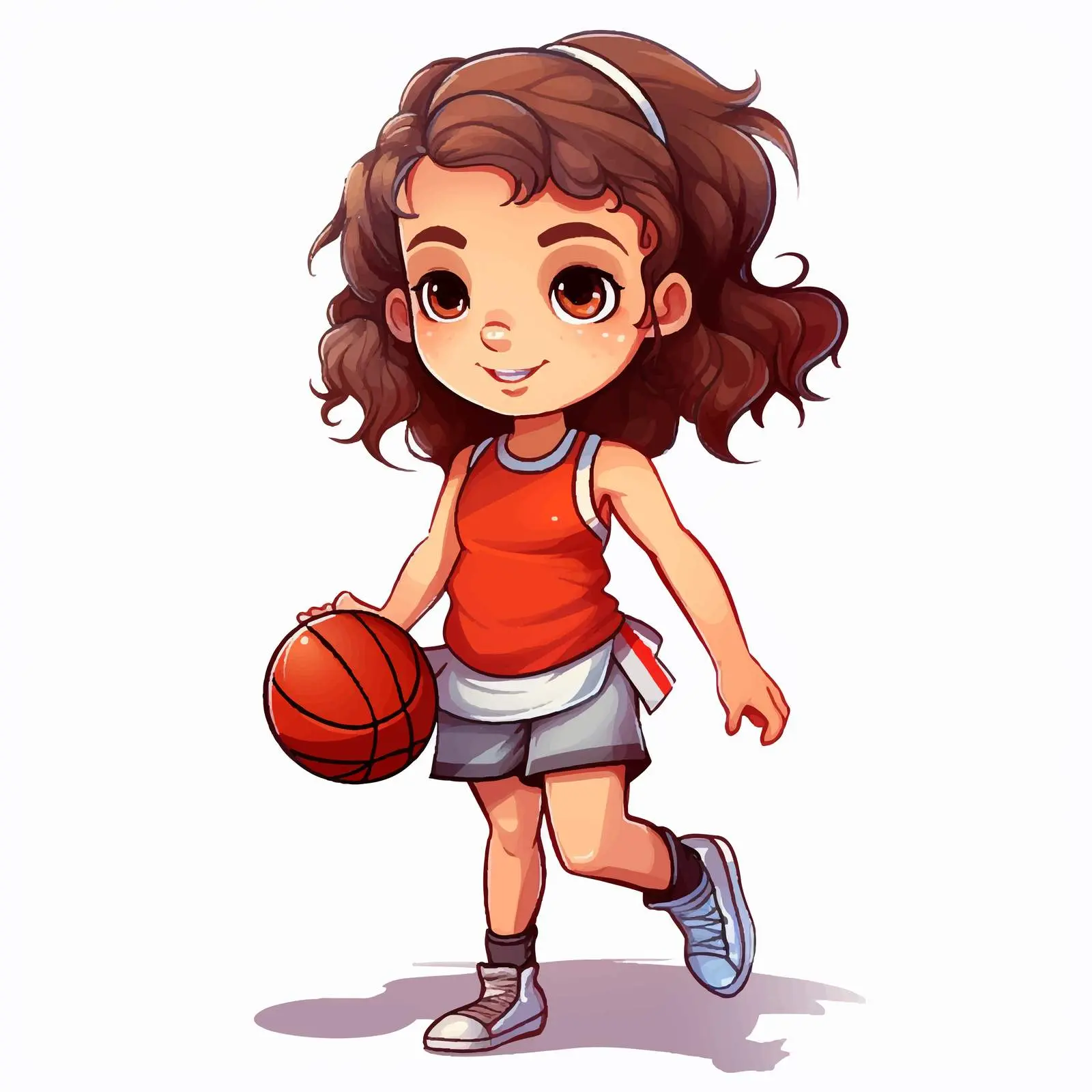 Girl in Basketball Outfit Vector Illustration — free download from Dotvec