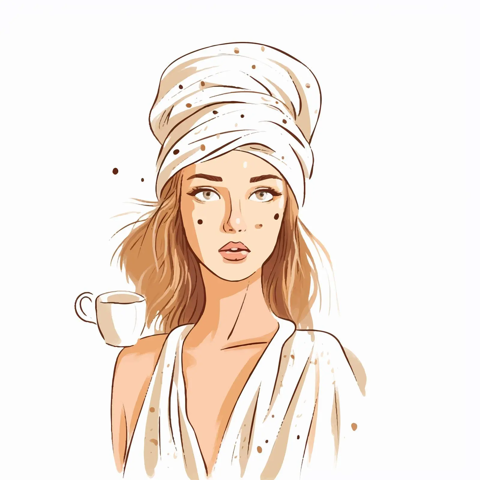 Pregnant Woman with Towel Good Morning Vector – free gestation image from Dotvec