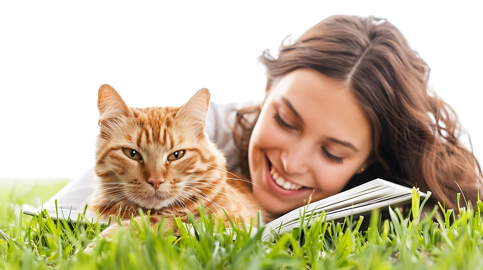 Serene Girl Reading Book Outdoors — free download from Dotvec