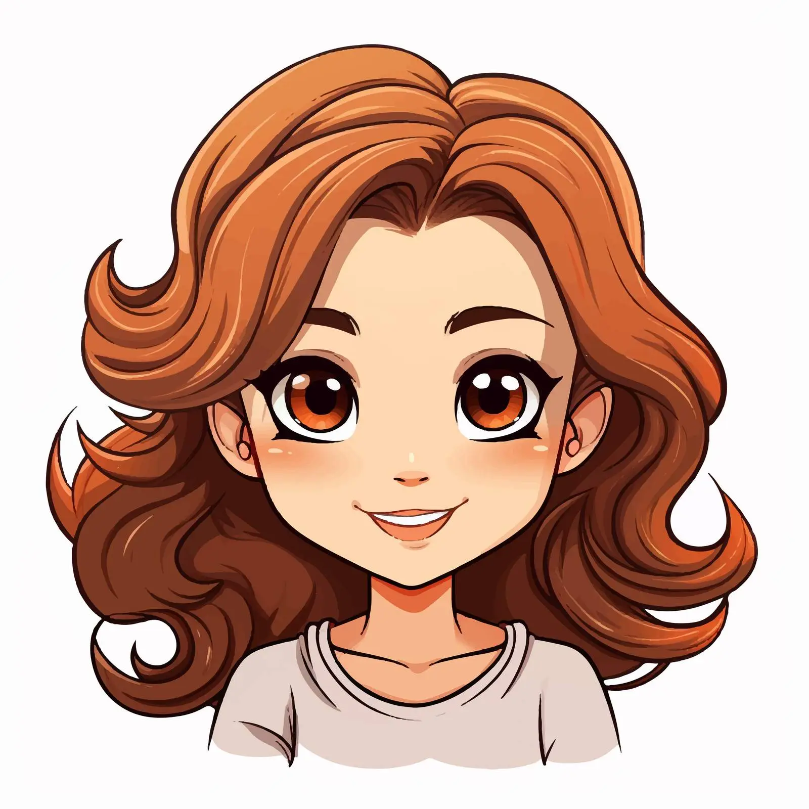 Brown Haired Cartoon Girl Vector Illustration — free download from Dotvec