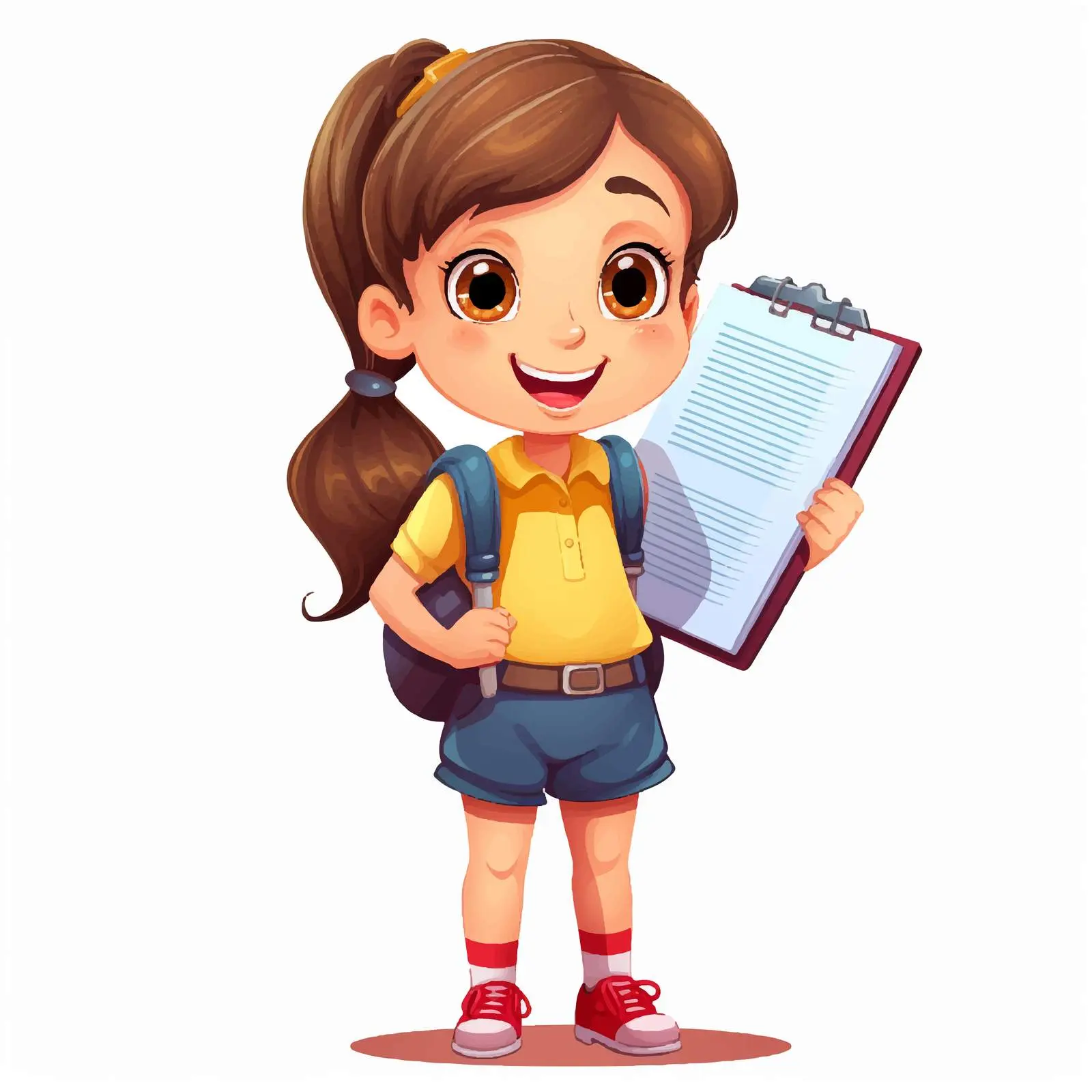 Girl Preparing for School with Checklist Vector – free checklist image from Dotvec