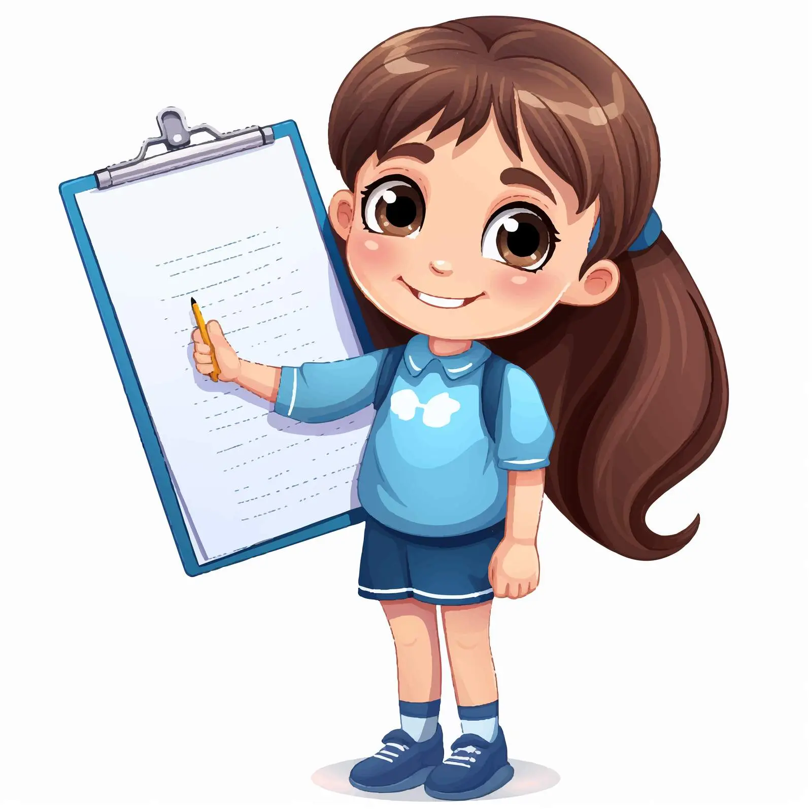 Girl with School Preparation Checklist Vector Illustration — free download from Dotvec
