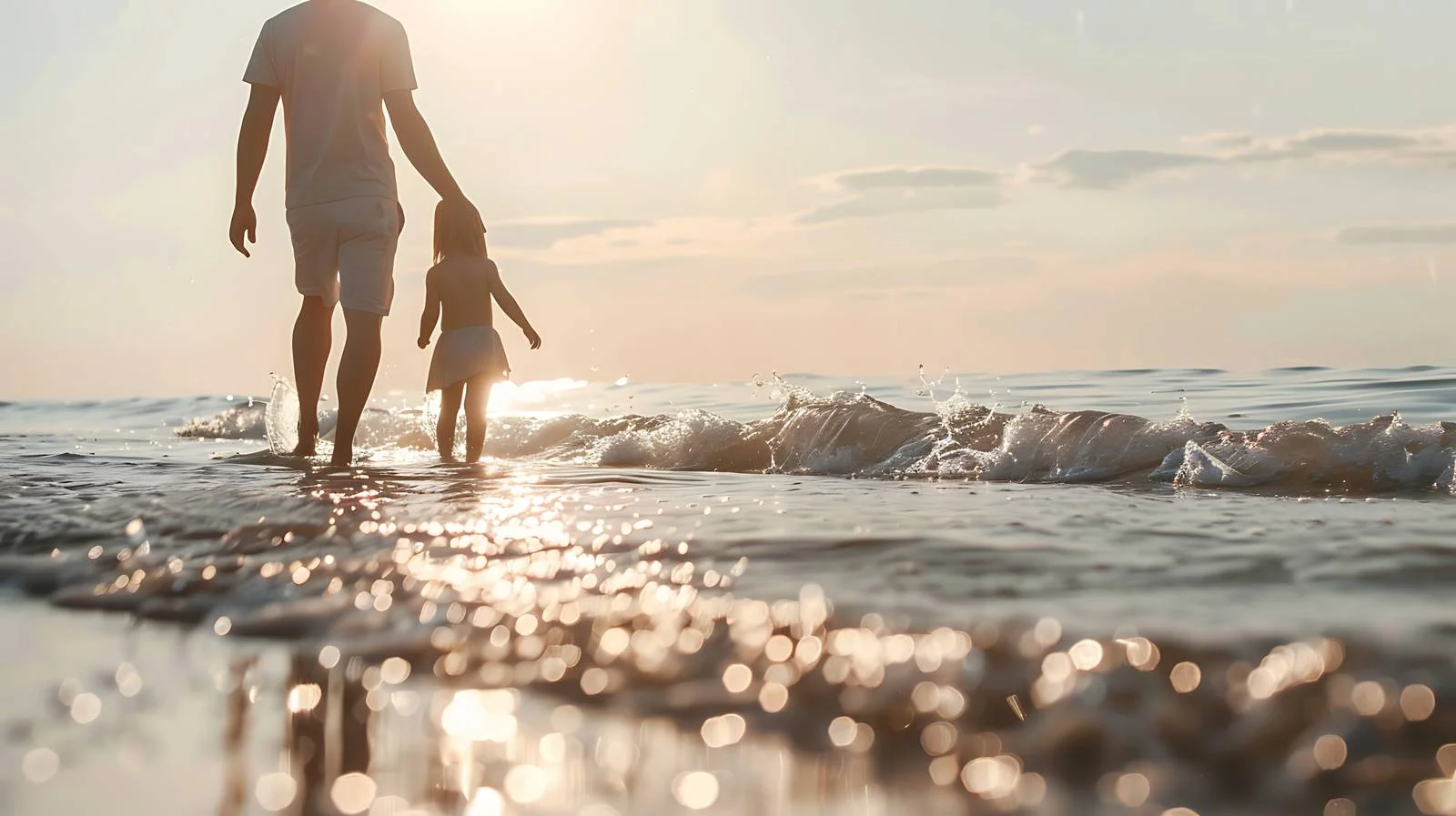 Father and Daughter Enjoying Beach Time — free download from Dotvec
