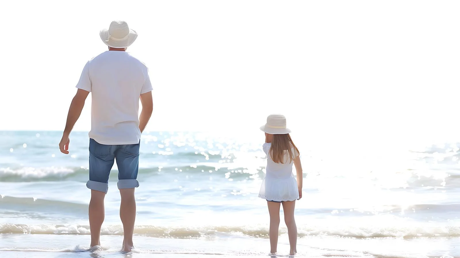 Father and Daughter Beach Time Together — free download from Dotvec