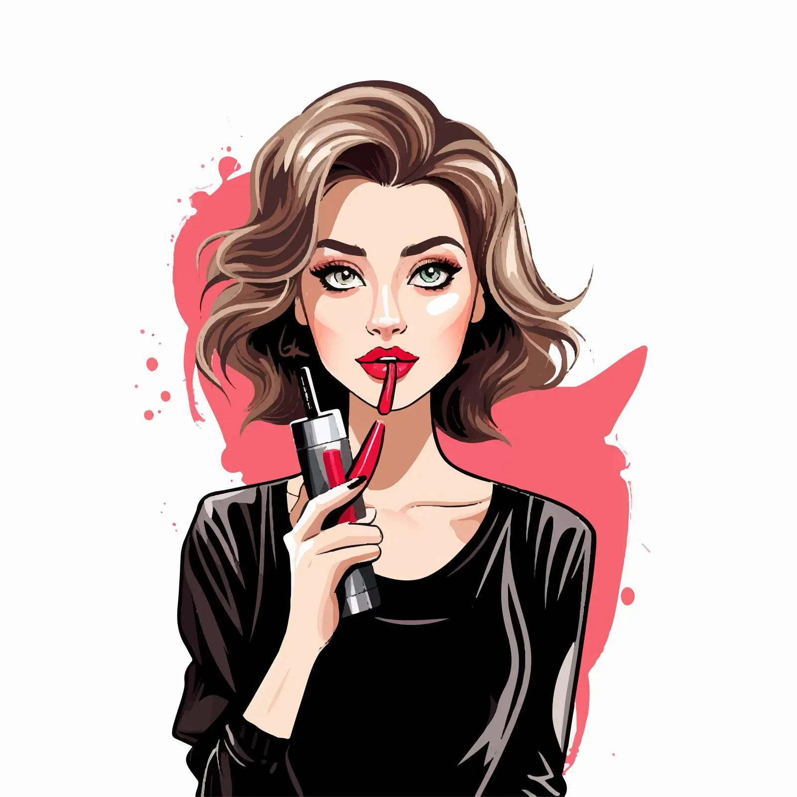 Young Woman Holding Lip Gloss in Hand — free download from Dotvec