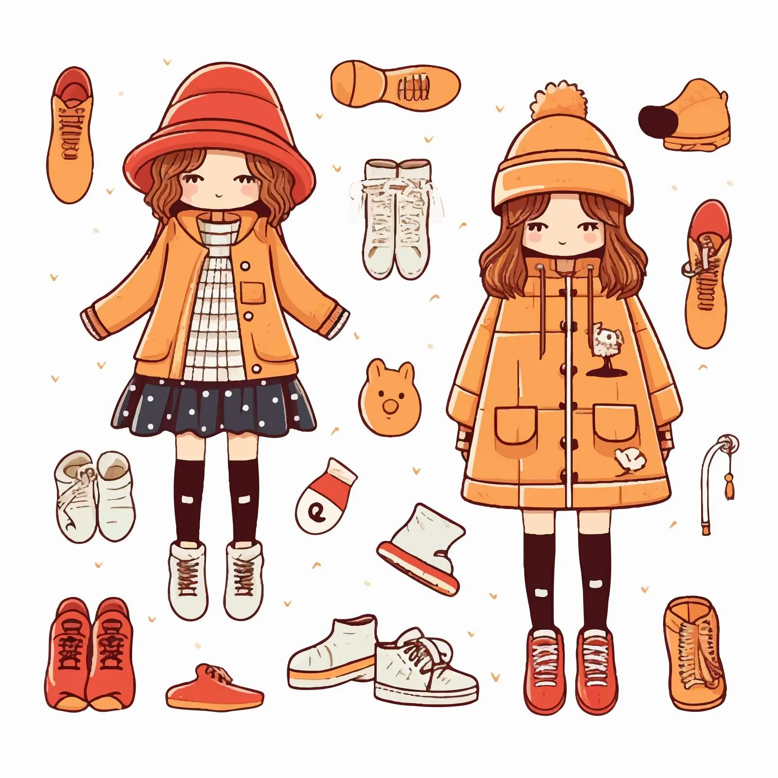 Fashionable Girls Costume with Shoes for Kids – free playful attire image from Dotvec