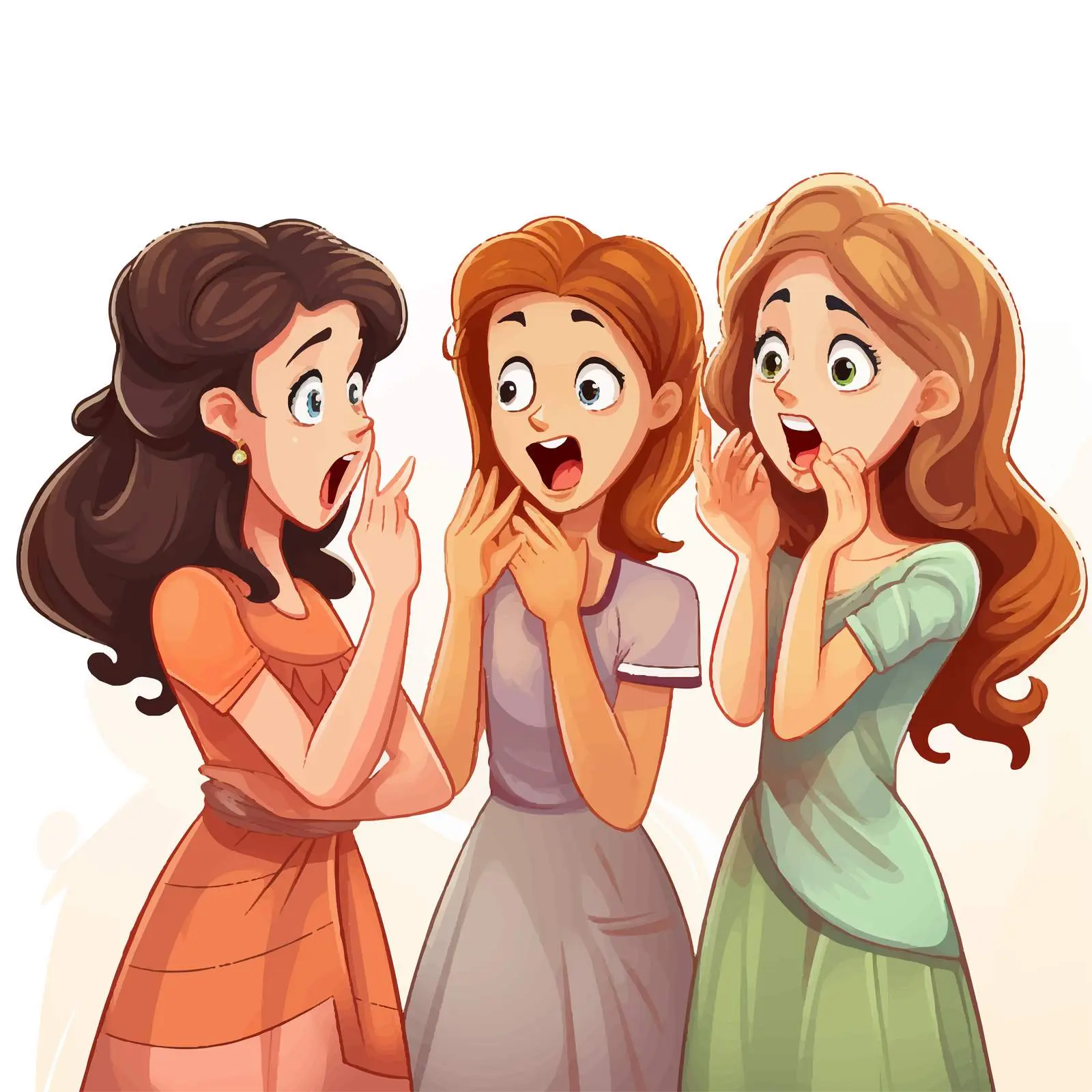 Girls Gossipping About Their Friend Illustration — free download from Dotvec