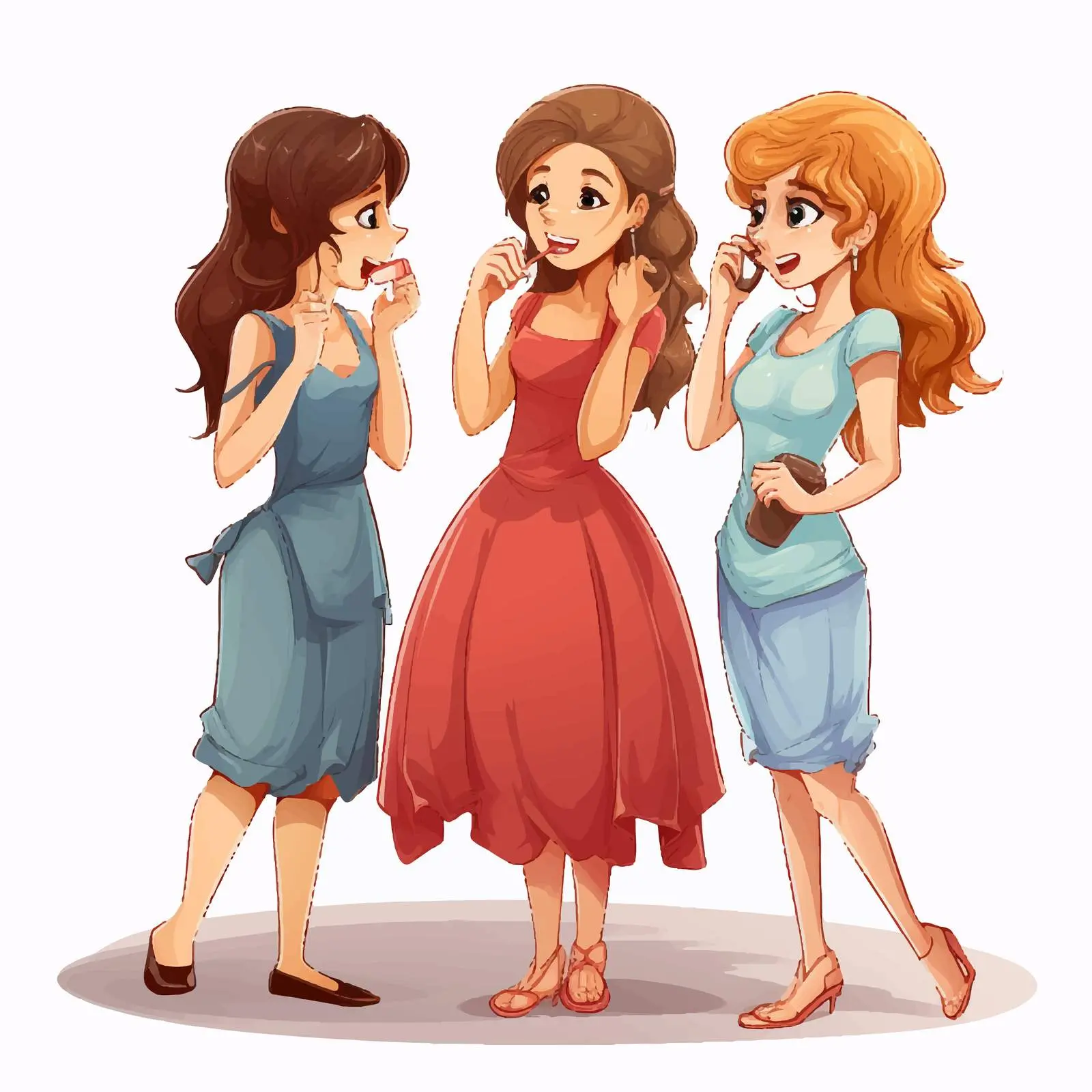 Girls Gossipping Illustration Vector Art – free talking image from Dotvec