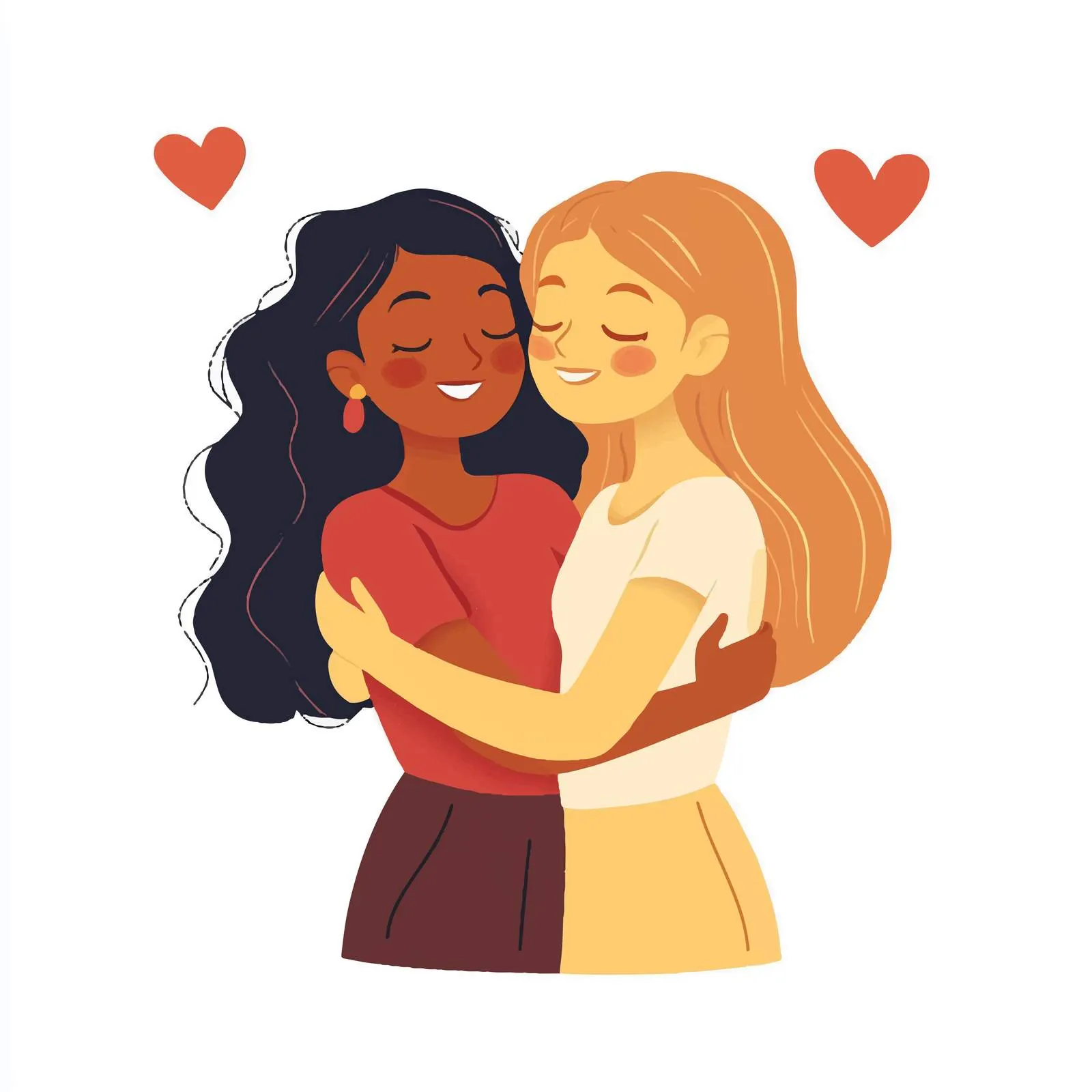 Lesbian Women Embracing in Love — free download from Dotvec