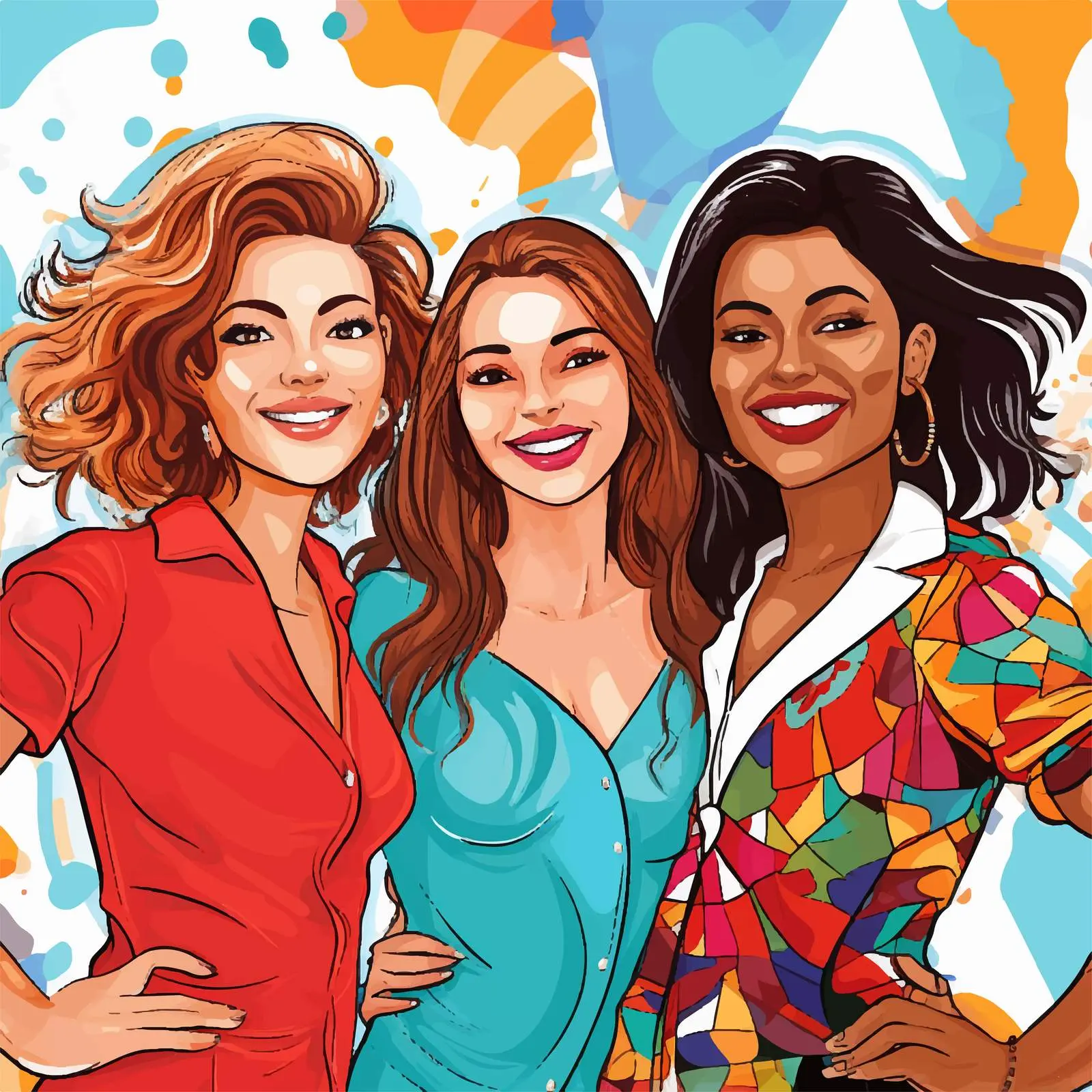 Smiling Girls of Diverse Nationalities in Vectors — free download from Dotvec