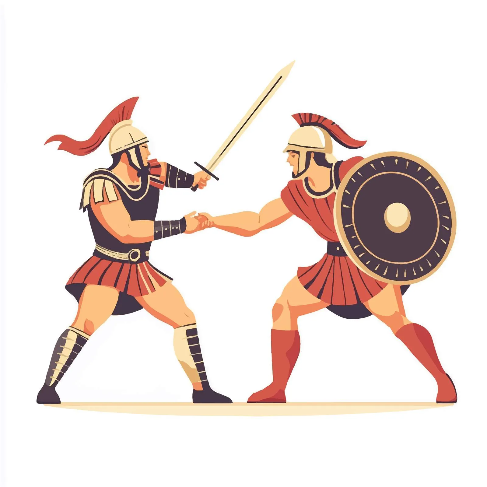 Ancient Roman Gladiators Battle Scene Vector — free download from Dotvec